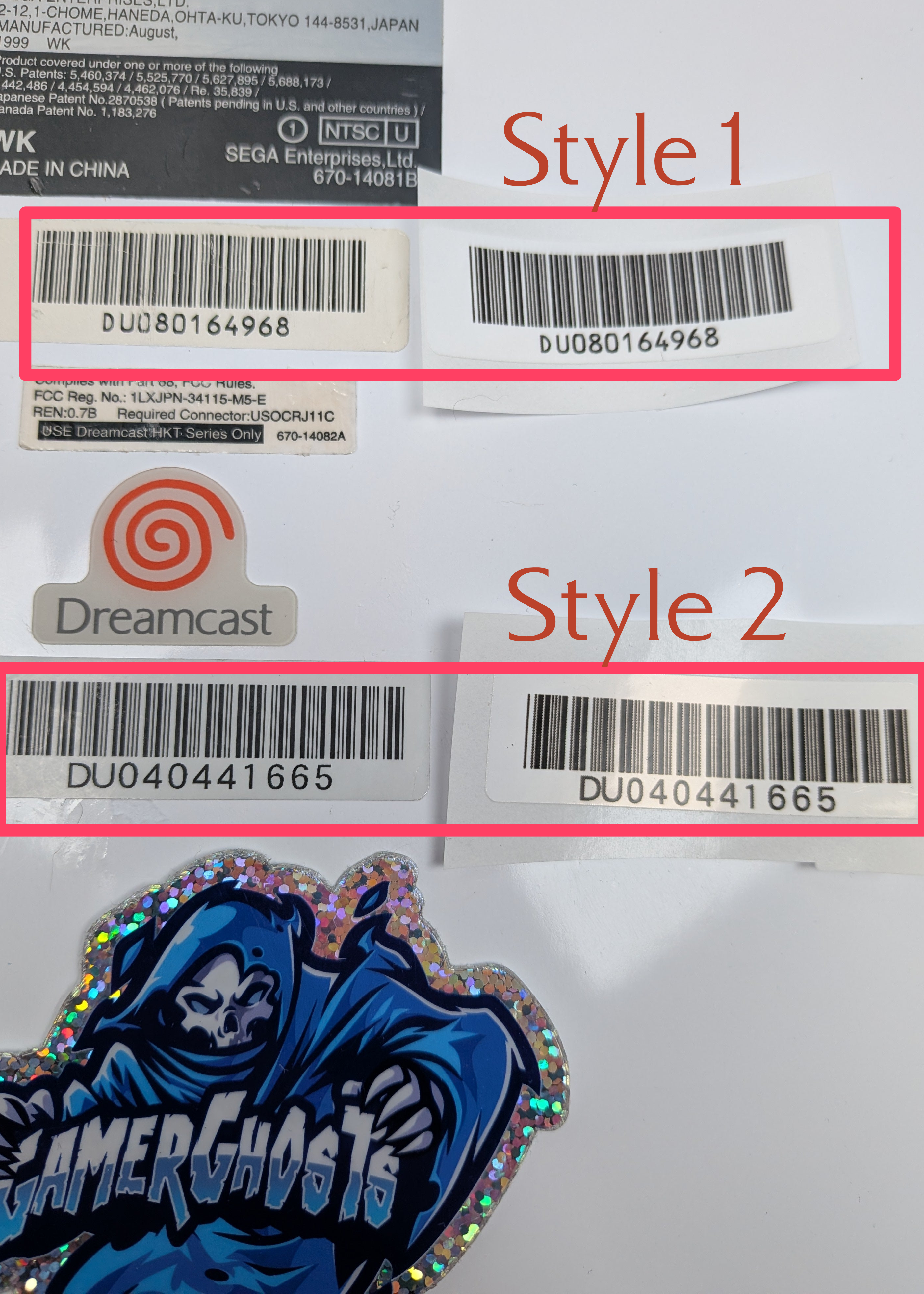 Custom Console Barcode / Serial Label / Labels - Dreamcast / GameCube / N64