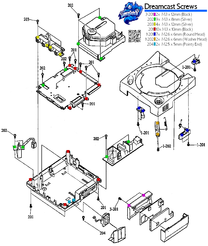 Sega Dreamcast - Complete New Screw Set