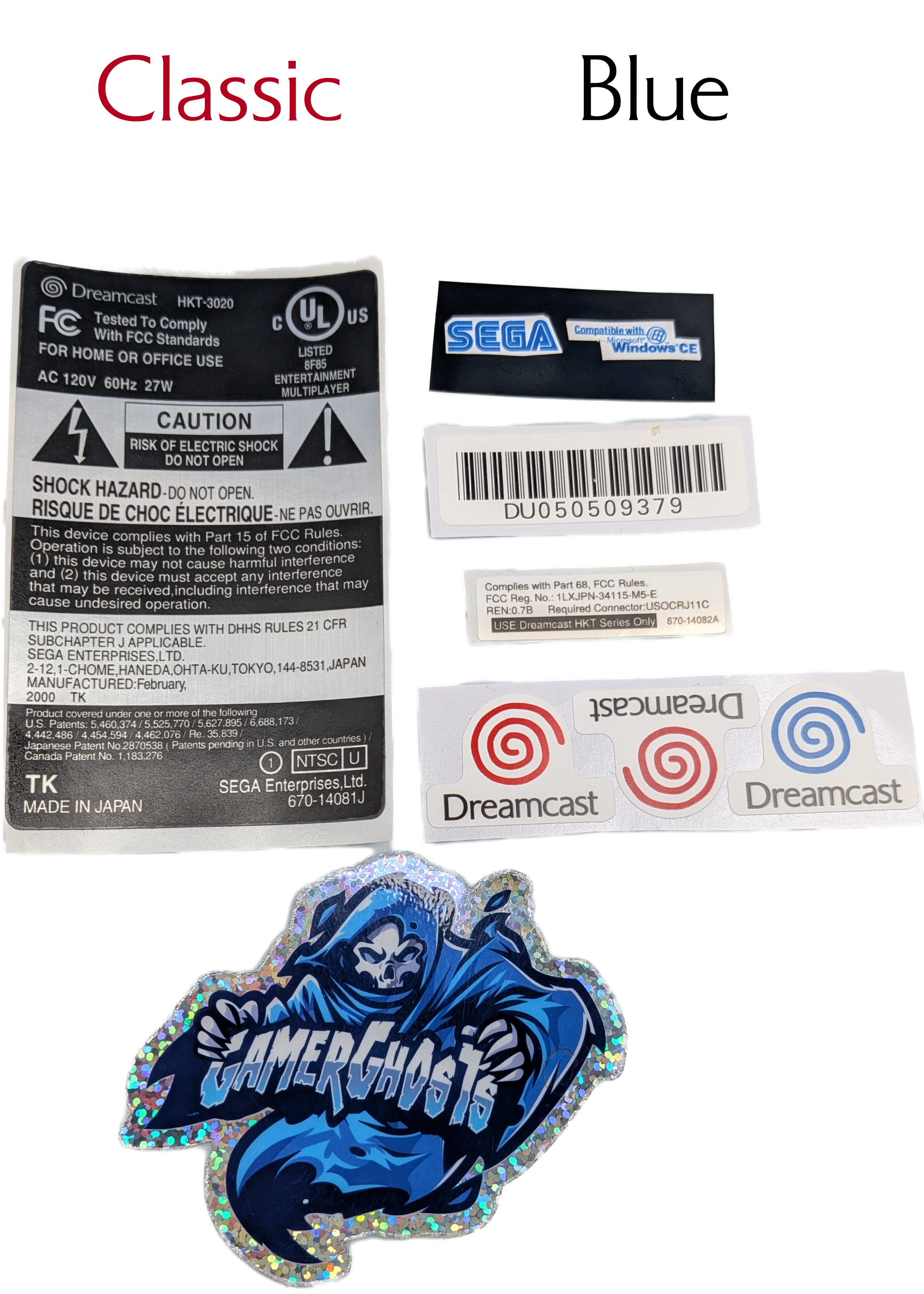 Sega Dreamcast Replacement Labels / Label Set - USA - VA0 VA1 VA2