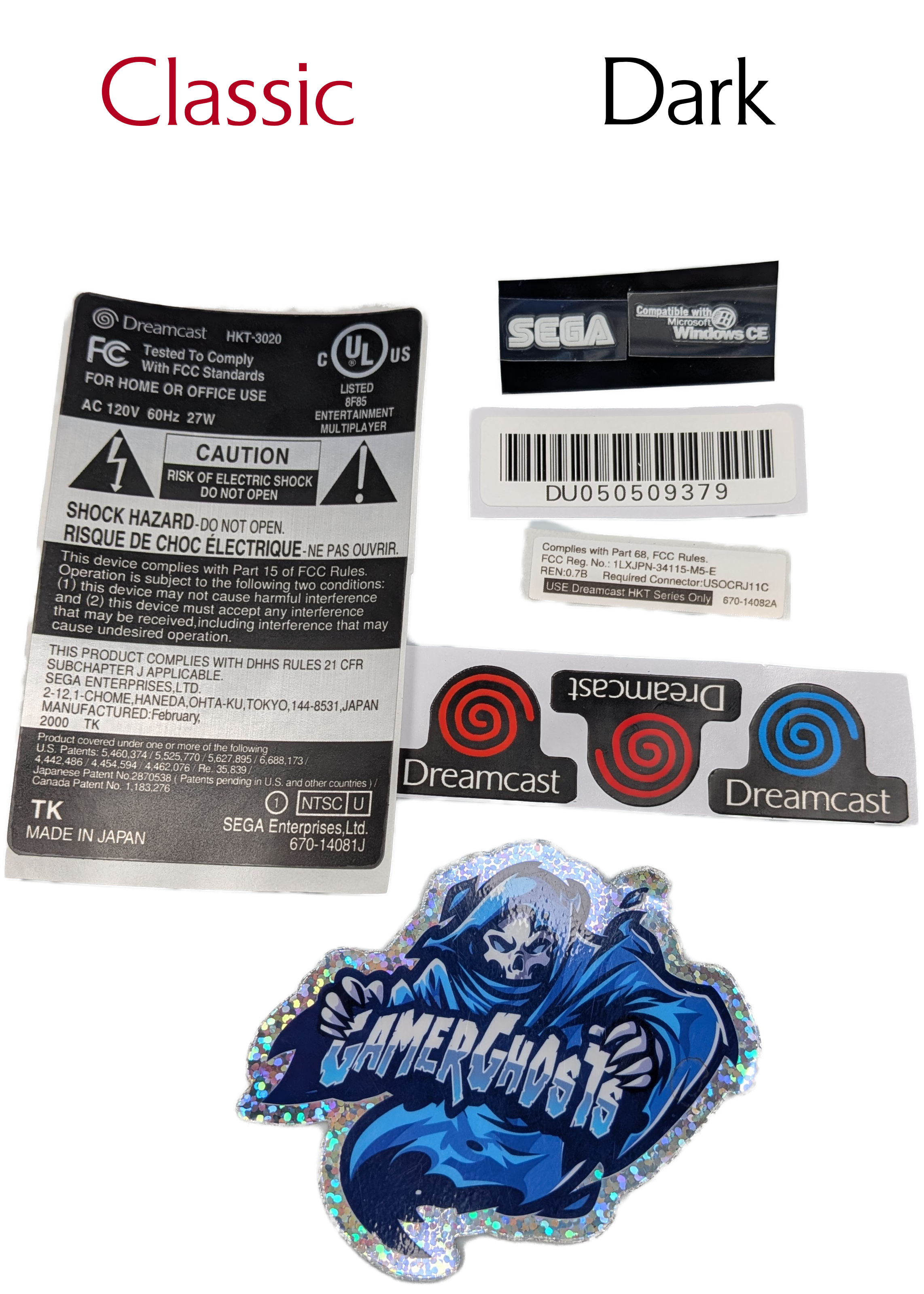Sega Dreamcast Replacement Labels / Label Set - USA - VA0 VA1 VA2