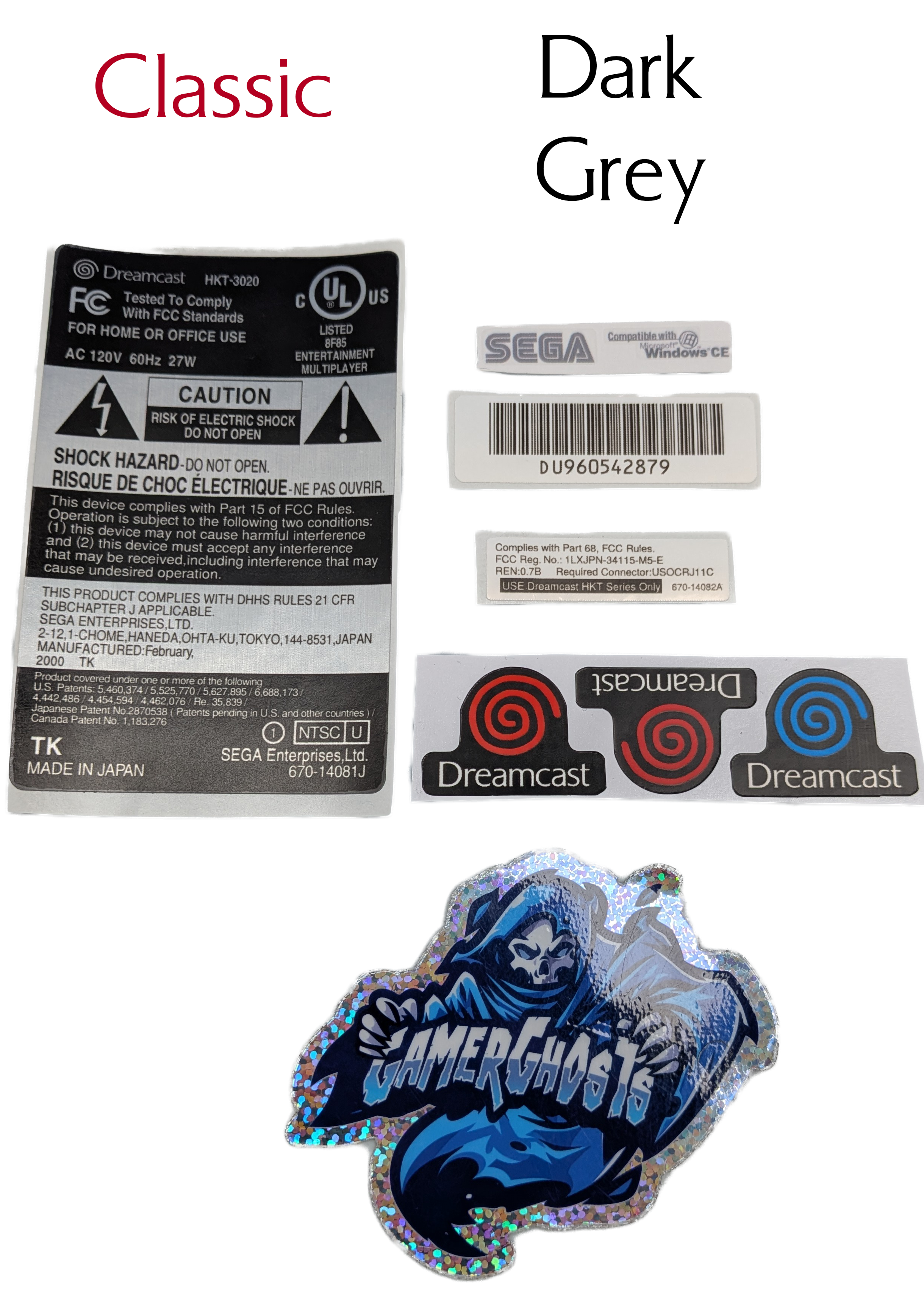 Sega Dreamcast Replacement Labels / Label Set - USA - VA0 VA1 VA2