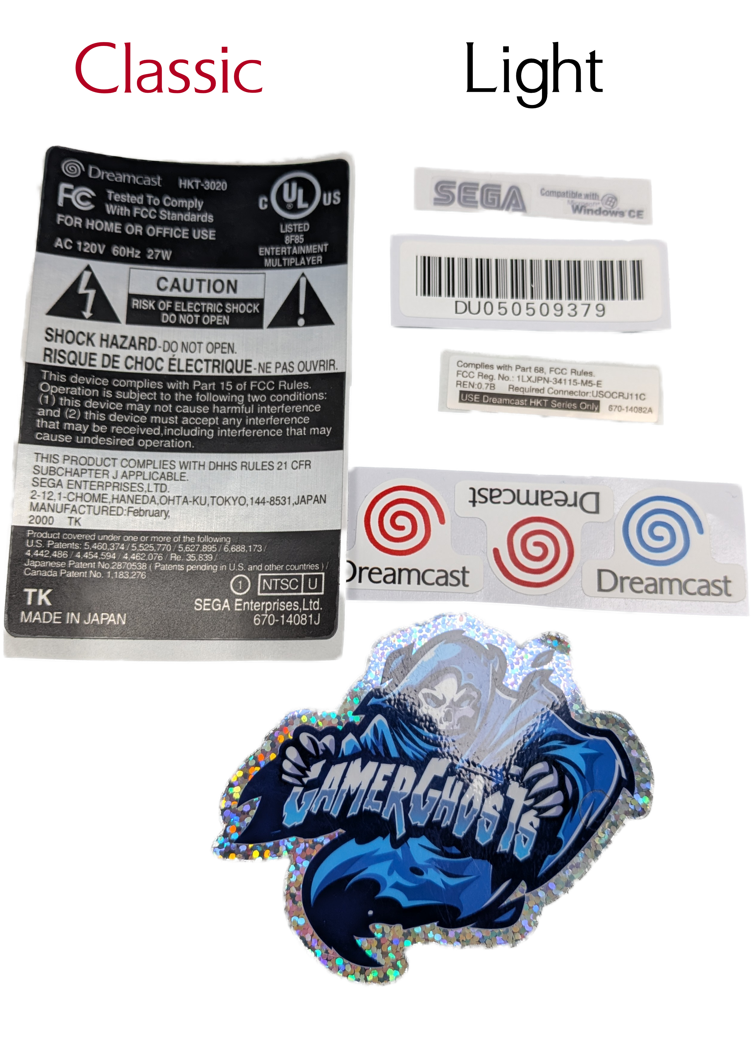 Sega Dreamcast Replacement Labels / Label Set - USA - VA0 VA1 VA2