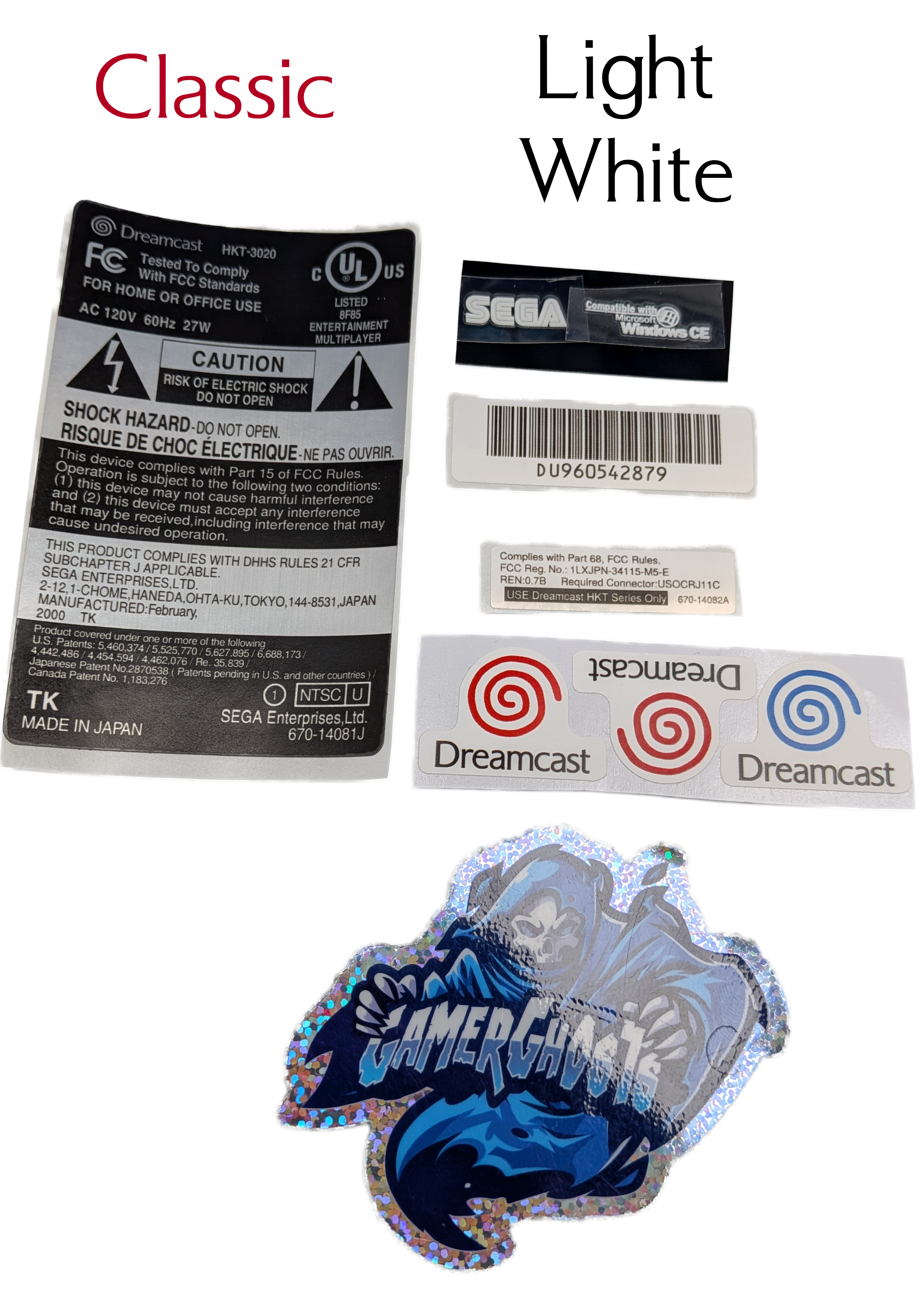 Sega Dreamcast Replacement Labels / Label Set - USA - VA0 VA1 VA2