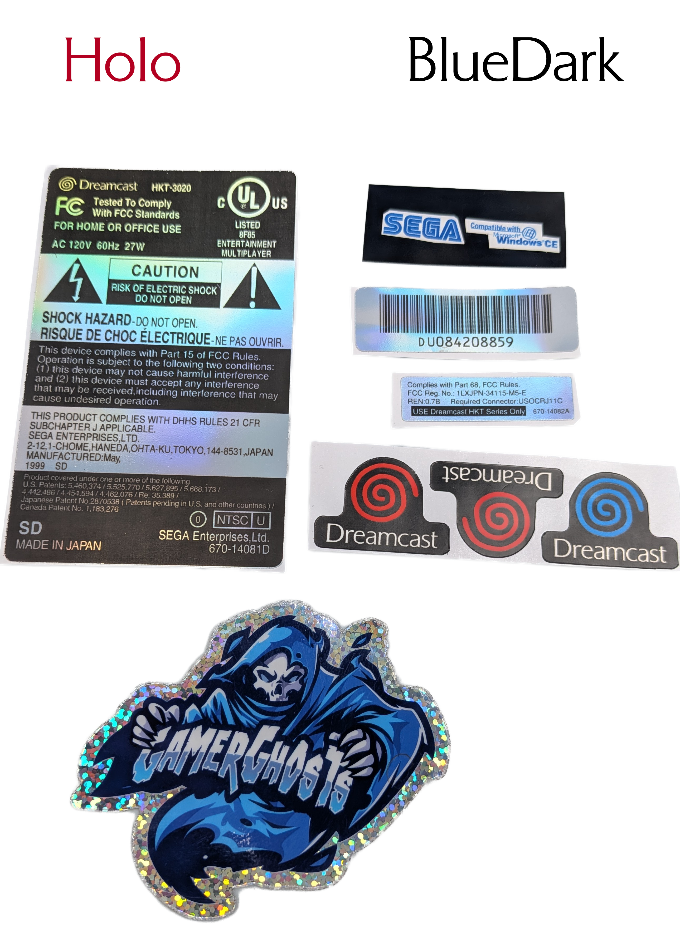 Sega Dreamcast Replacement Labels / Label Set - USA - VA0 VA1 VA2