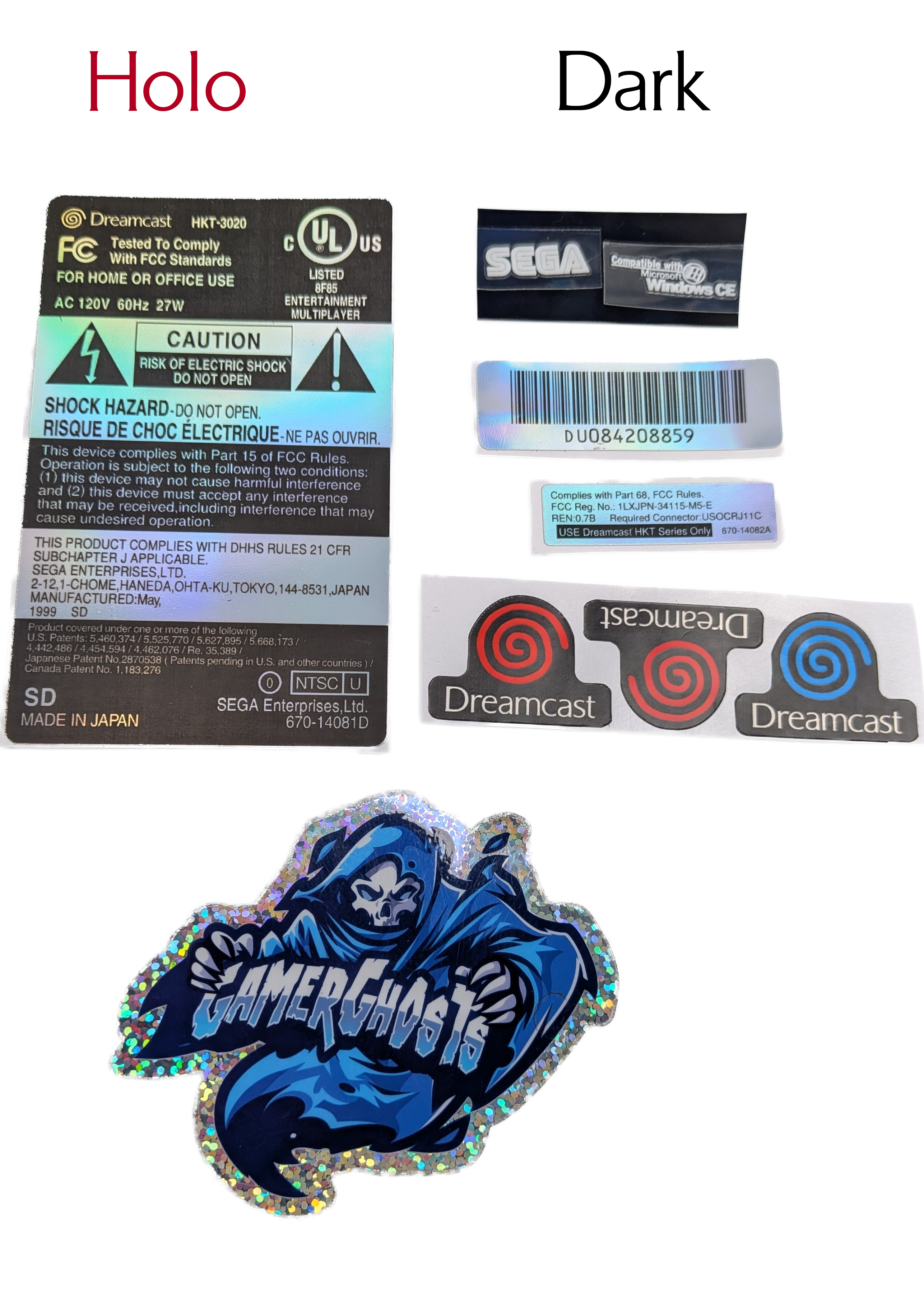 Sega Dreamcast Replacement Labels / Label Set - USA - VA0 VA1 VA2
