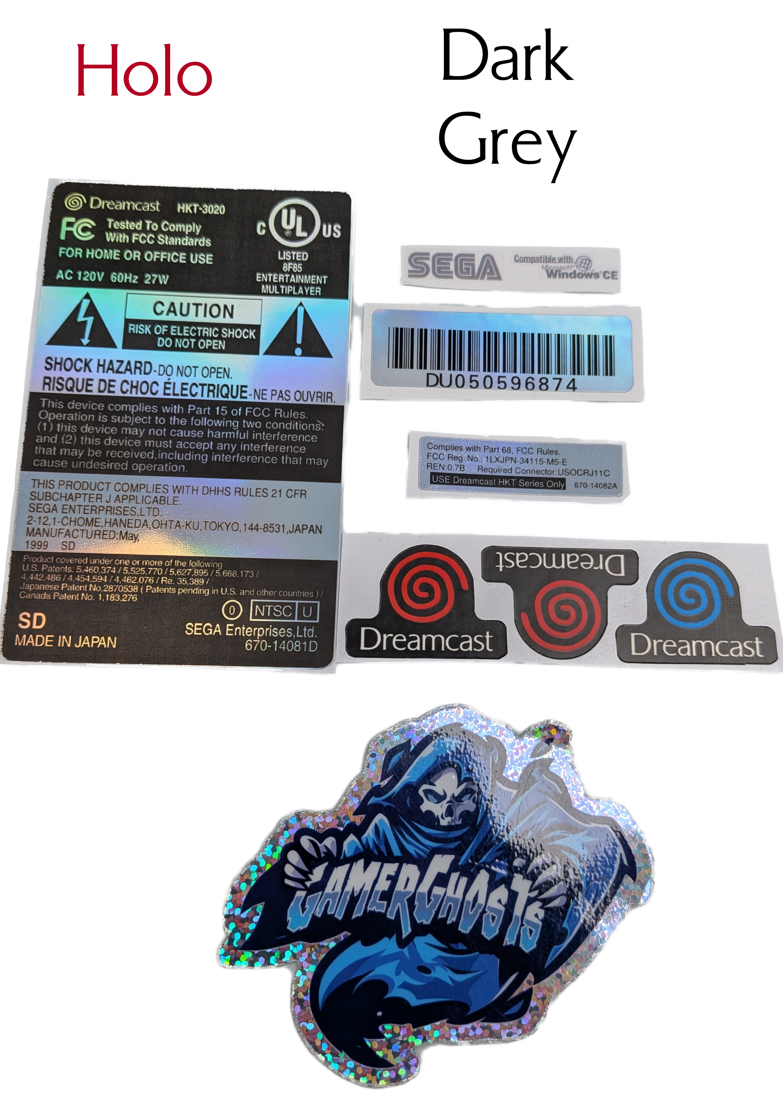 Sega Dreamcast Replacement Labels / Label Set - USA - VA0 VA1 VA2