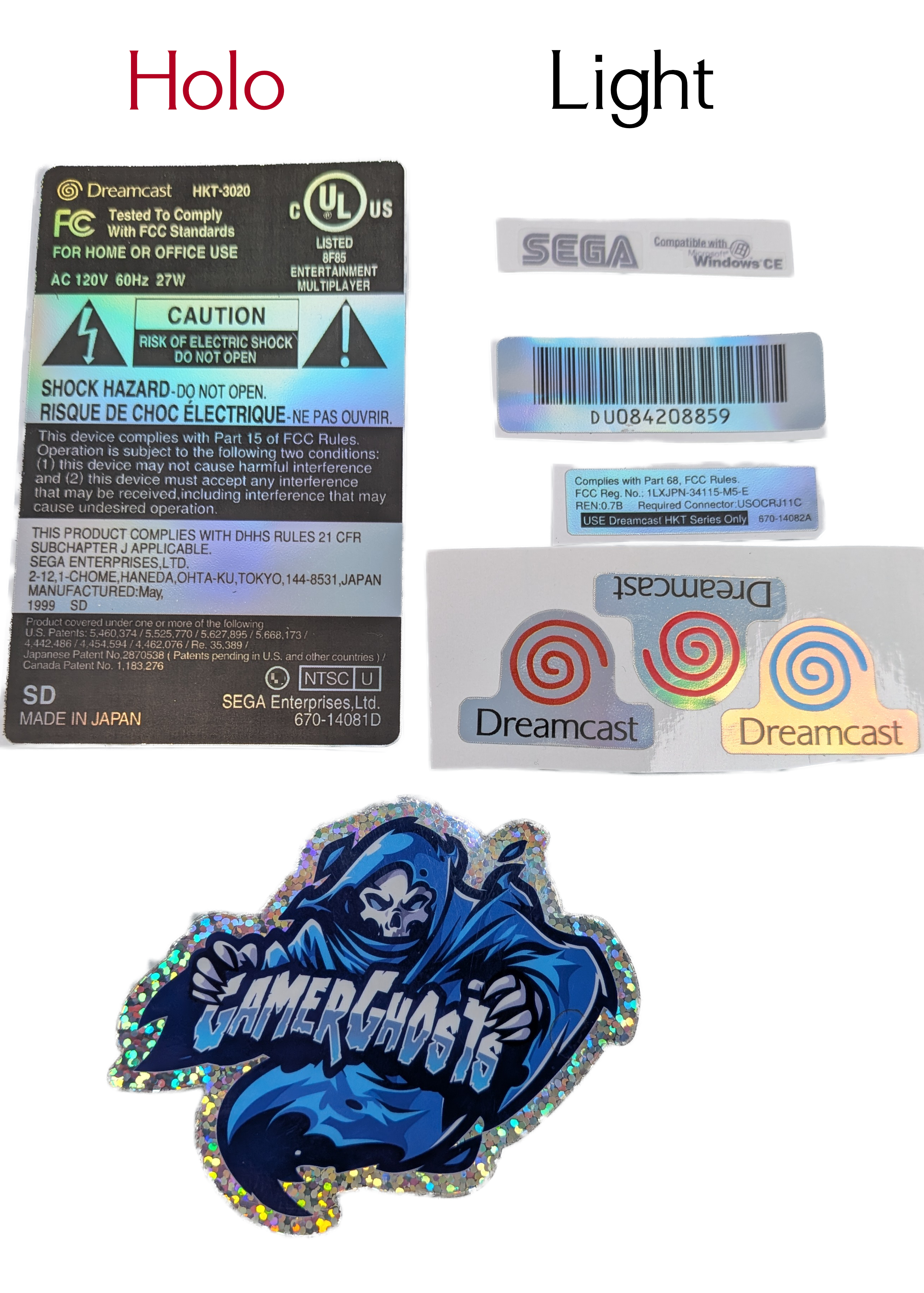 Sega Dreamcast Replacement Labels / Label Set - USA - VA0 VA1 VA2