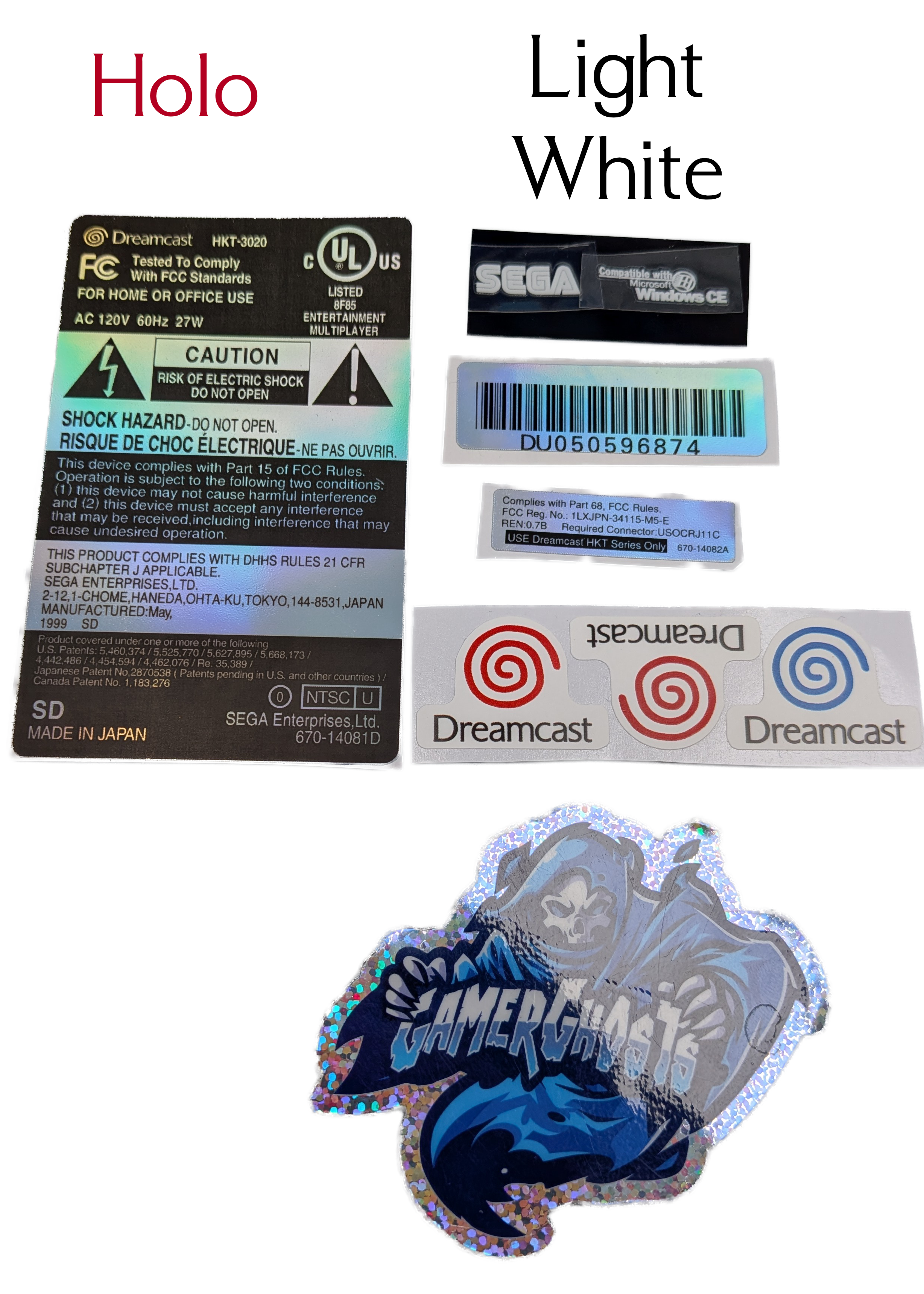 Sega Dreamcast Replacement Labels / Label Set - USA - VA0 VA1 VA2