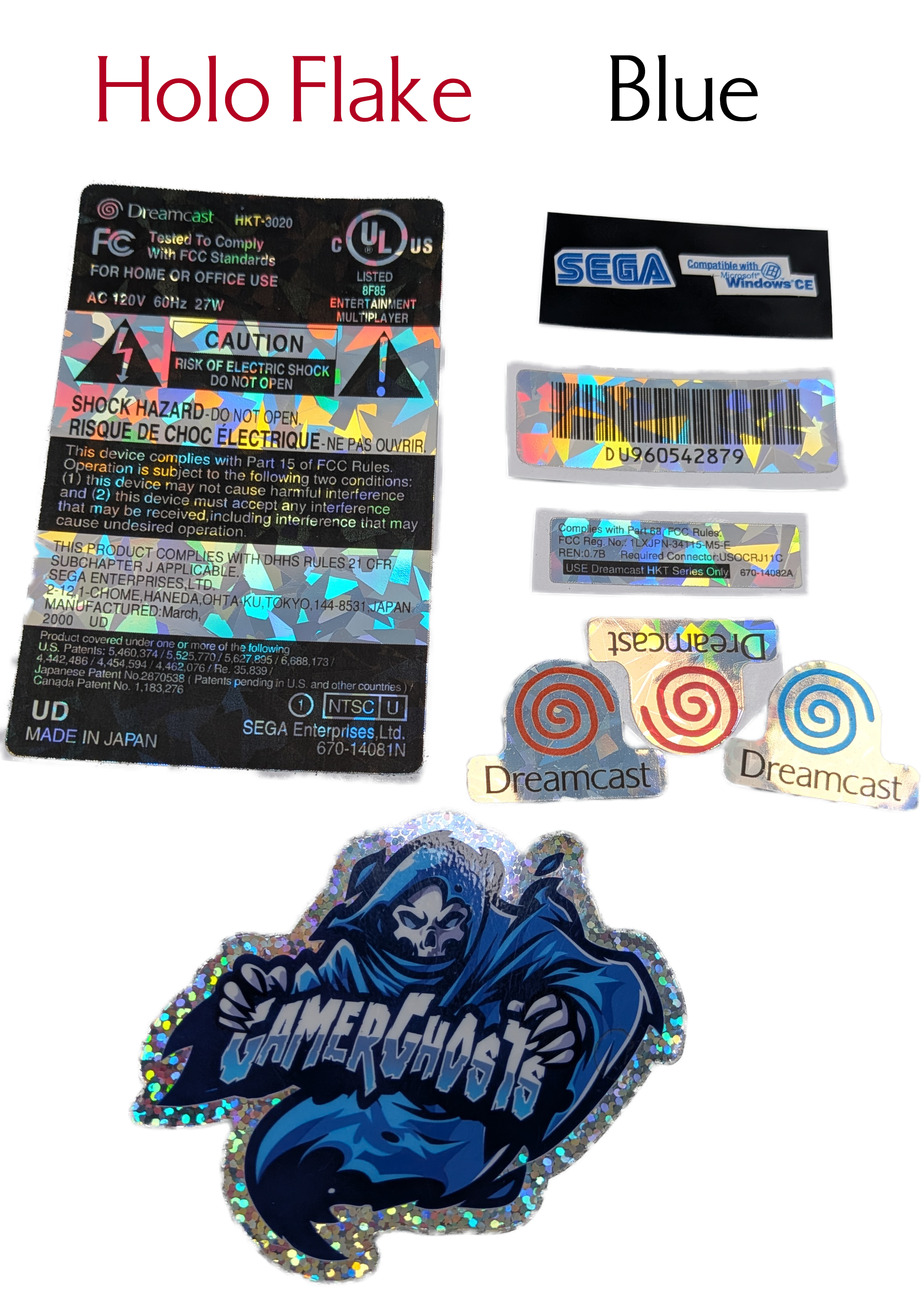 Sega Dreamcast Replacement Labels / Label Set - USA - VA0 VA1 VA2
