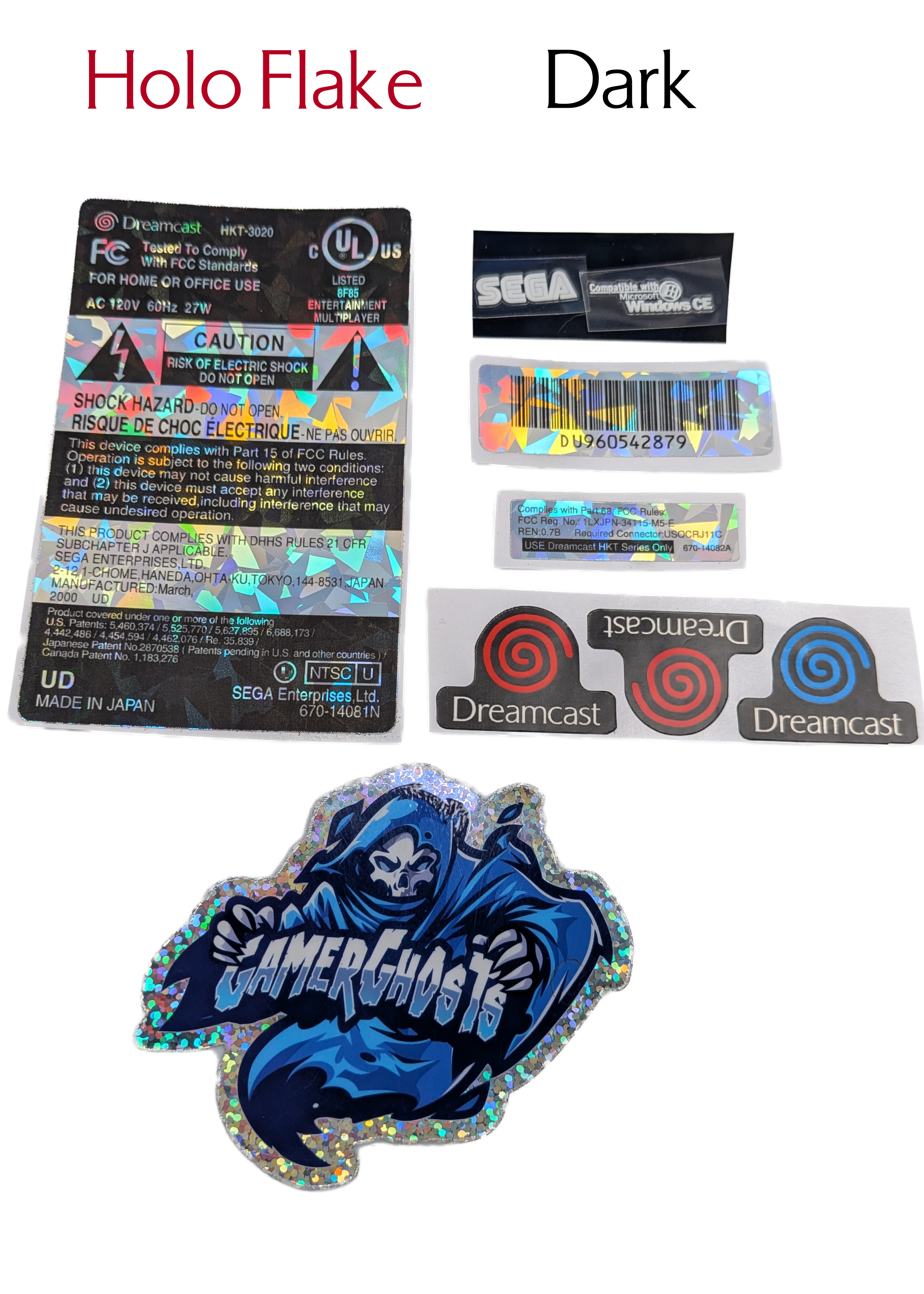 Sega Dreamcast Replacement Labels / Label Set - USA - VA0 VA1 VA2