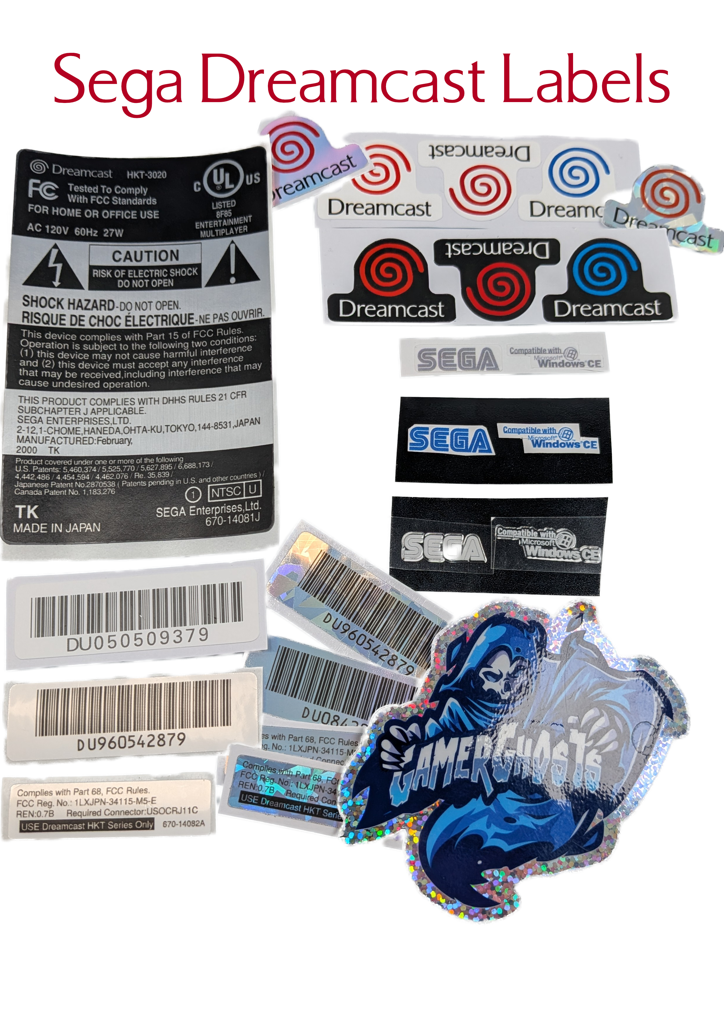 Sega Dreamcast Replacement Labels / Label Set - USA - VA0 VA1 VA2
