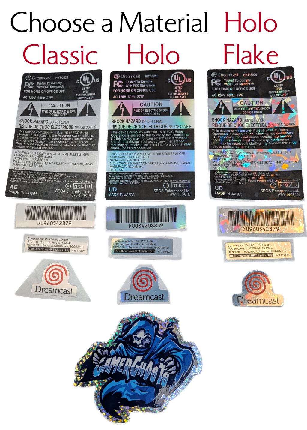 Sega Dreamcast Replacement Labels / Label Set - USA - VA0 VA1 VA2