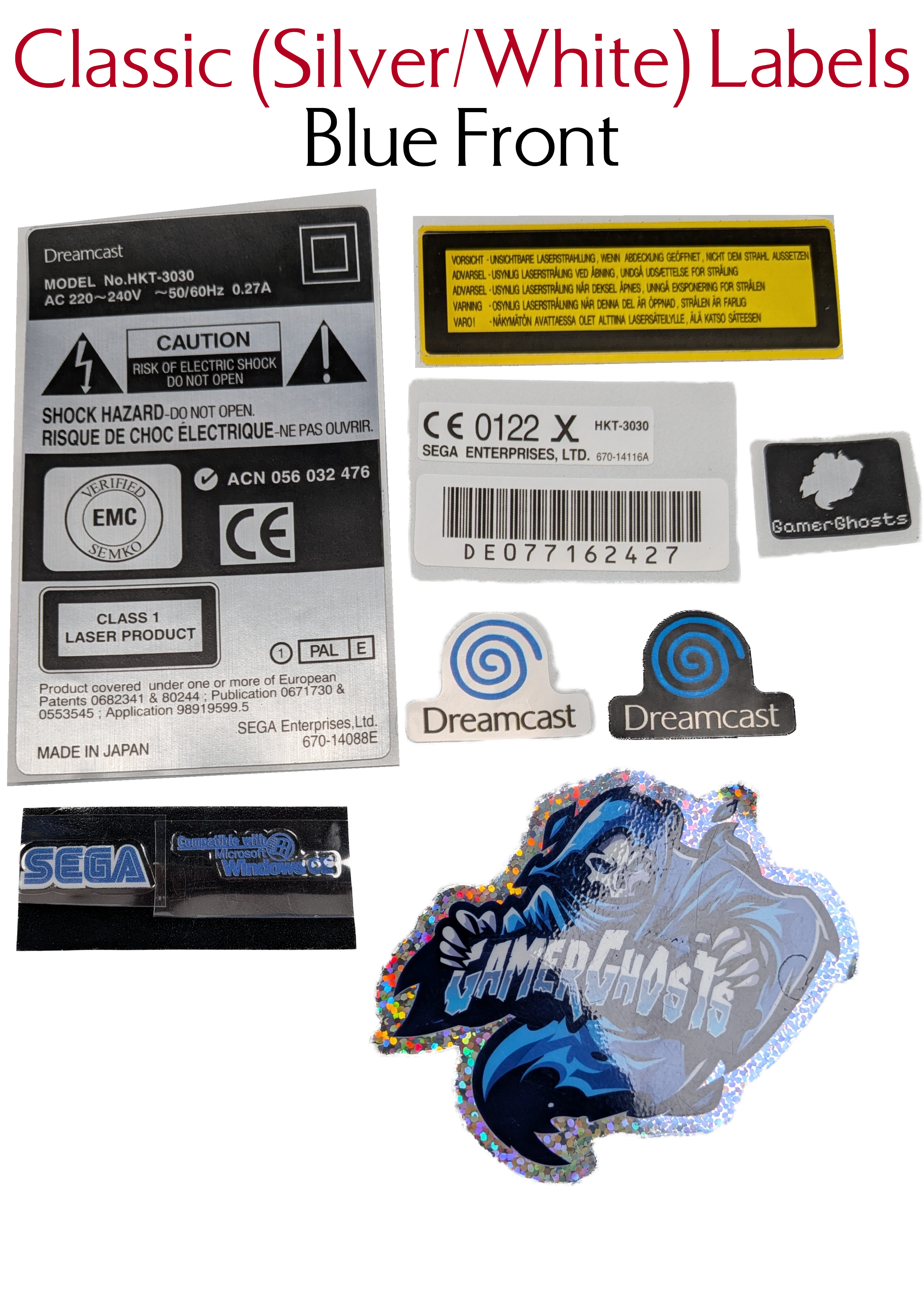 Sega Dreamcast PAL Replacement Console Labels / Decals