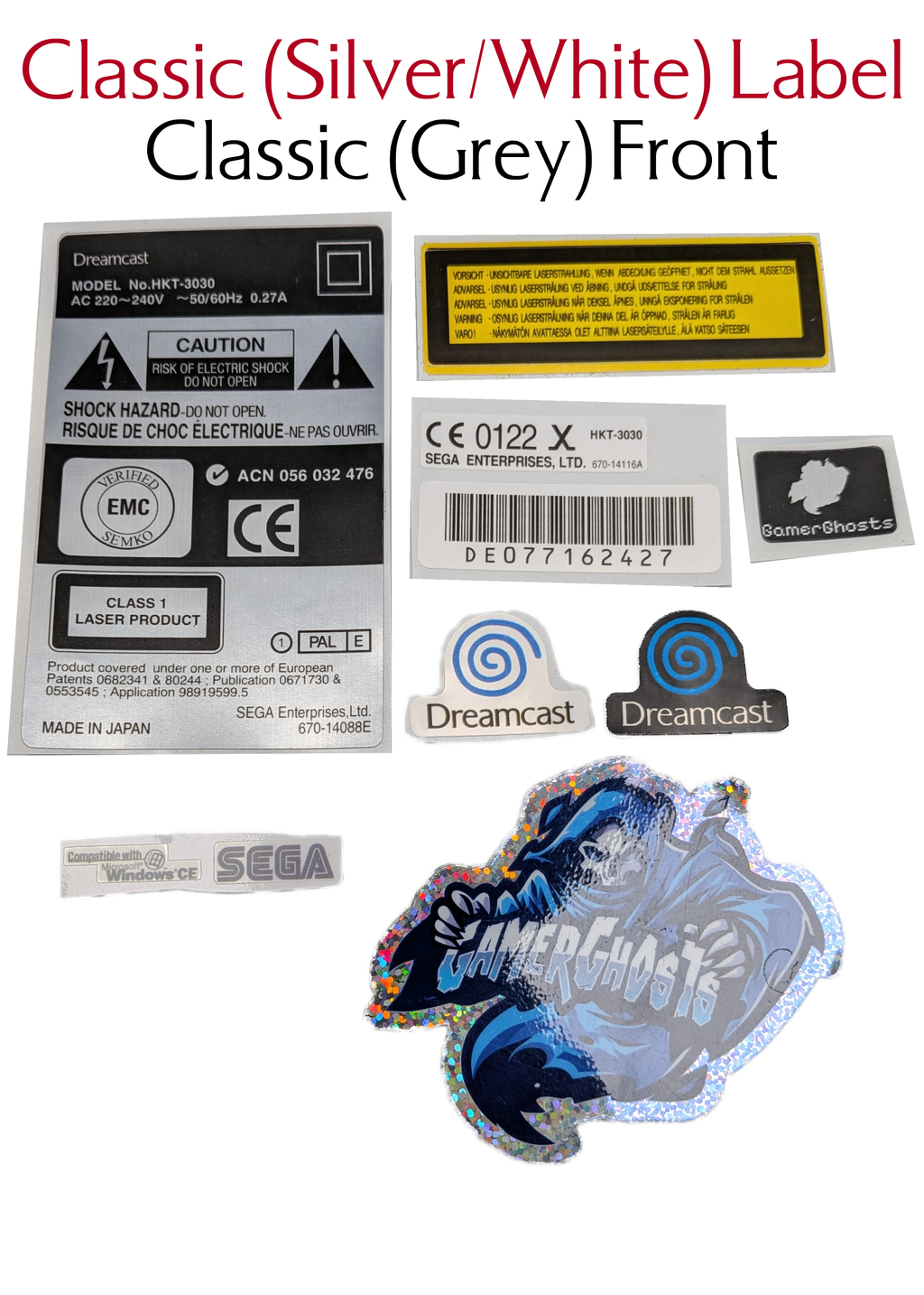 Sega Dreamcast PAL Replacement Console Labels / Decals