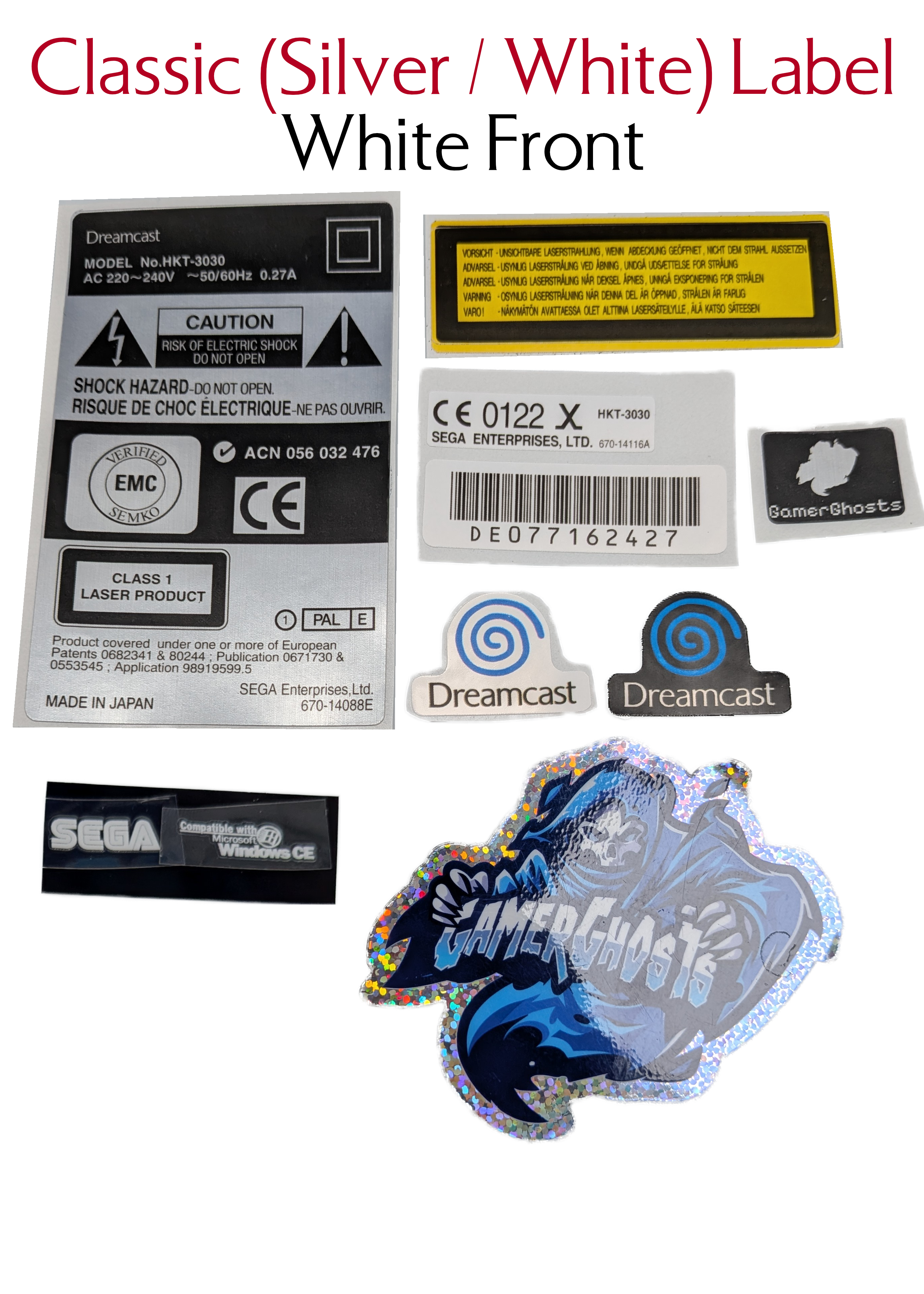 Sega Dreamcast PAL Replacement Console Labels / Decals
