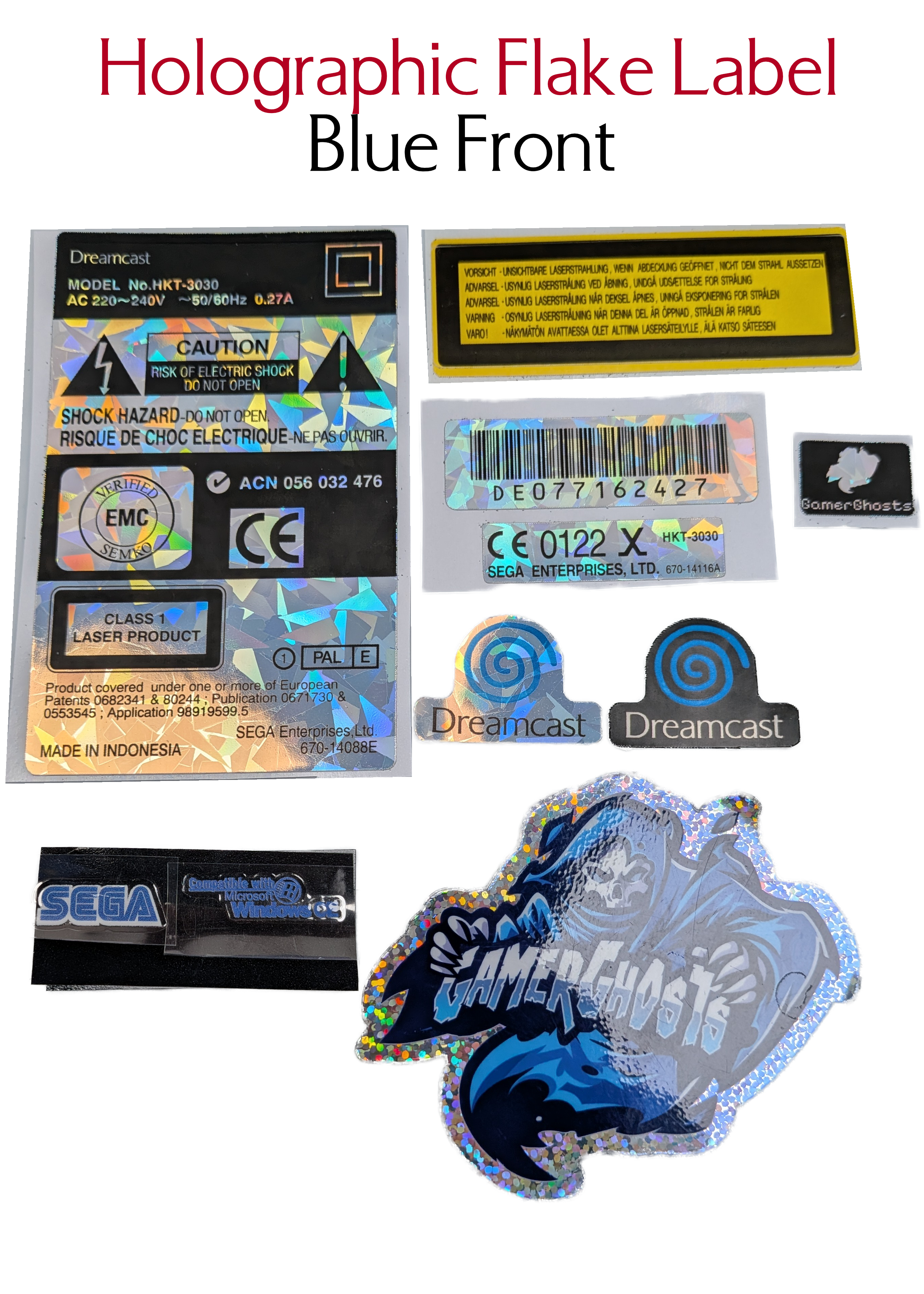 Sega Dreamcast PAL Replacement Console Labels / Decals