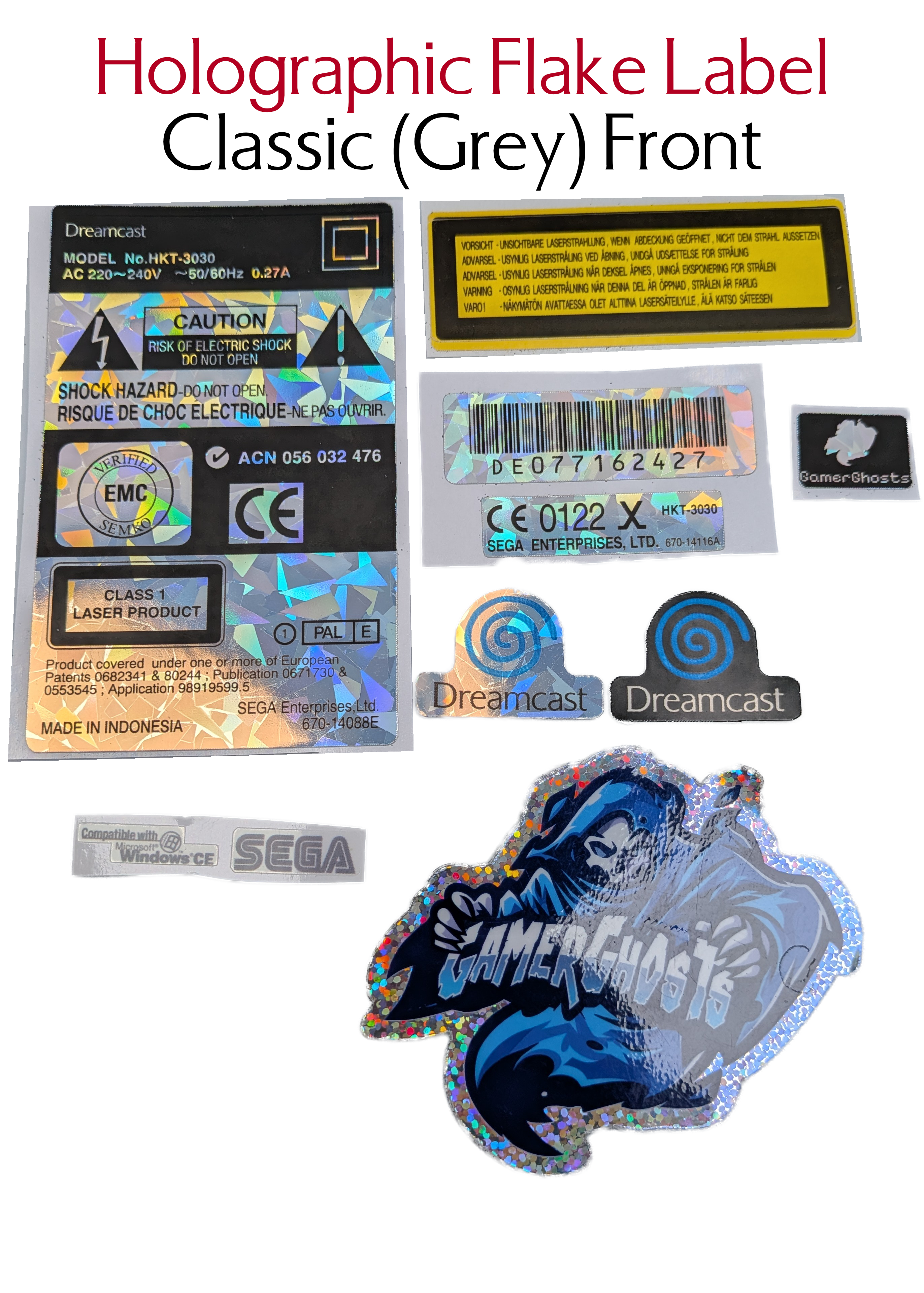 Sega Dreamcast PAL Replacement Console Labels / Decals