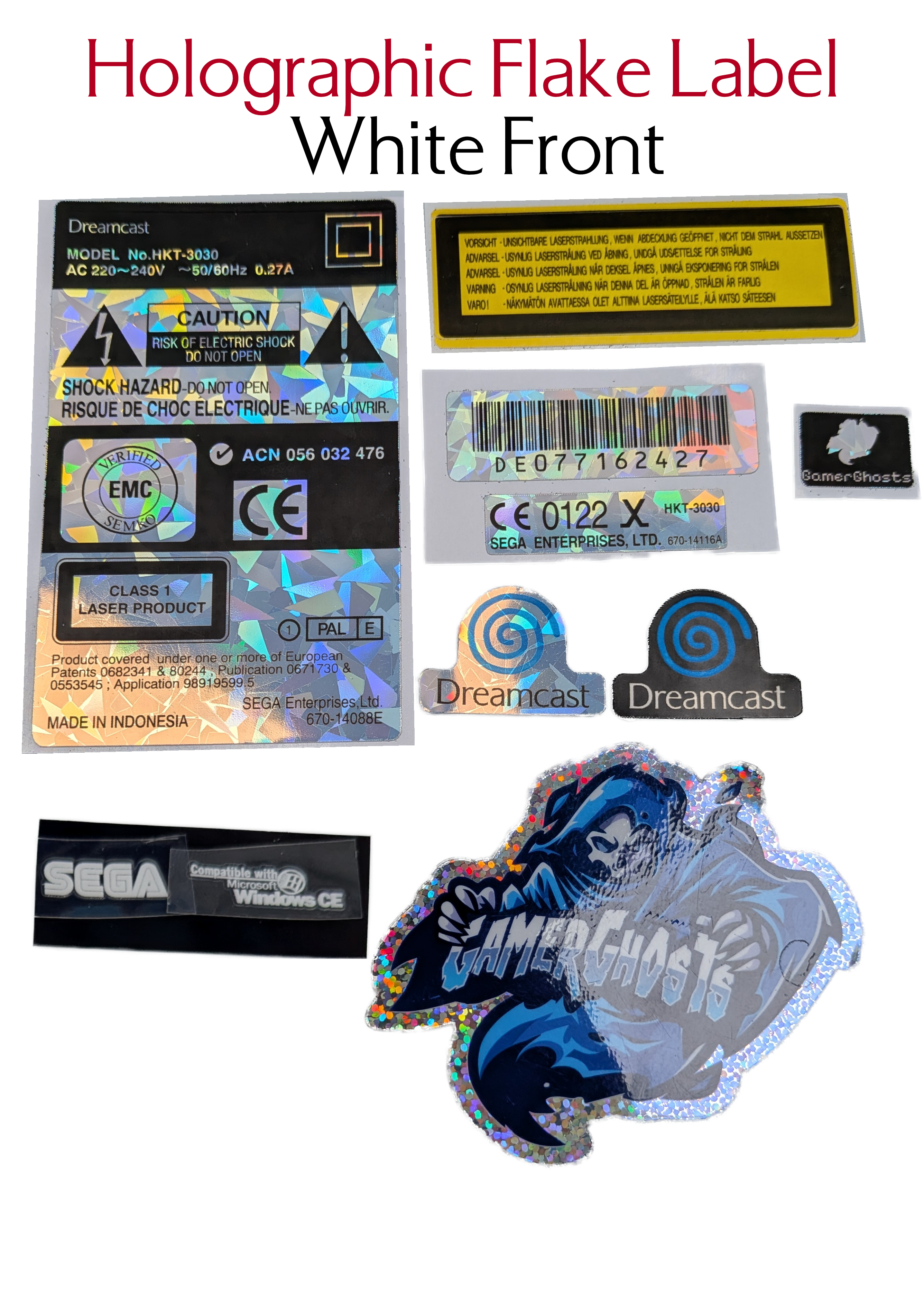 Sega Dreamcast PAL Replacement Console Labels / Decals