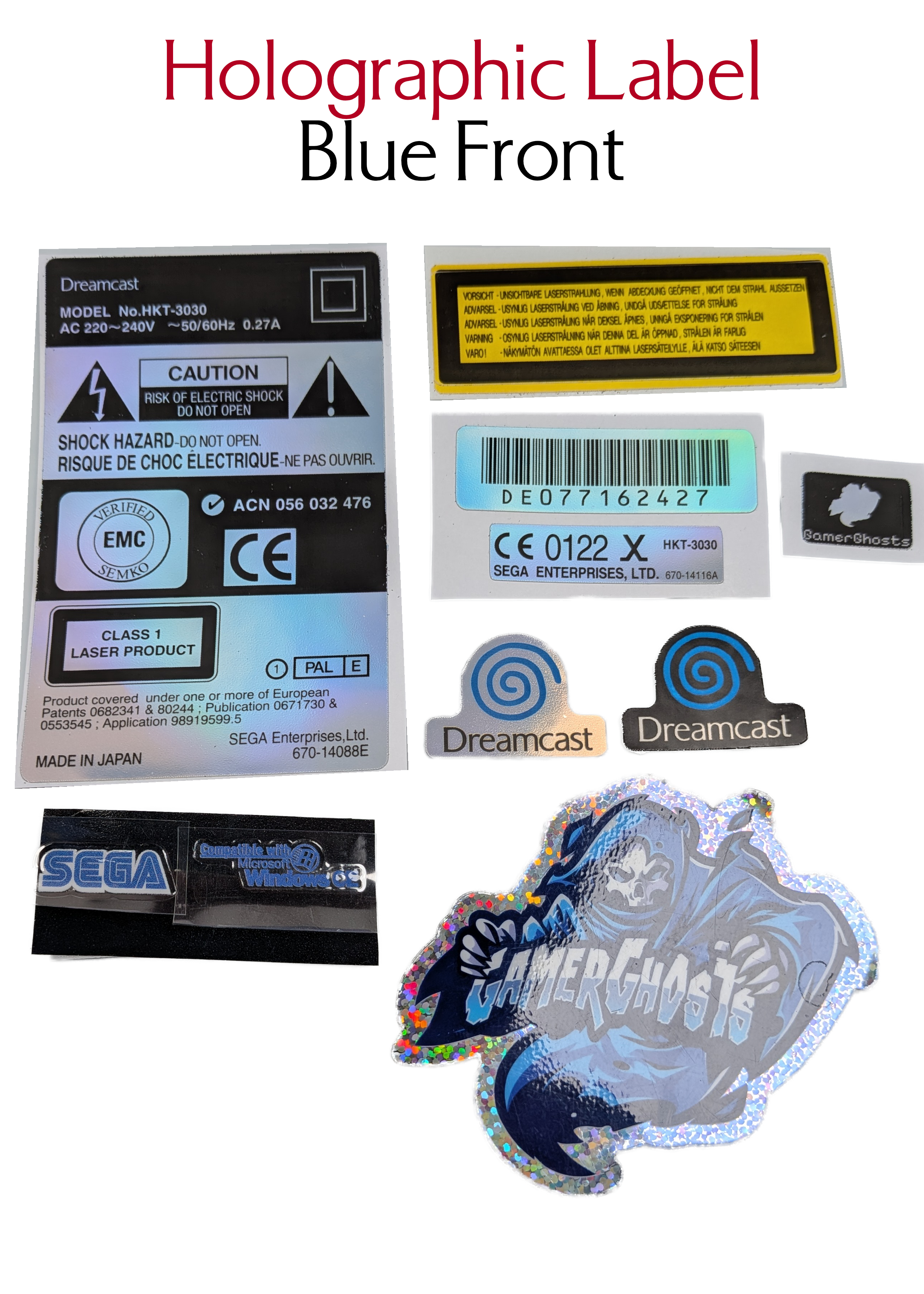 Sega Dreamcast PAL Replacement Console Labels / Decals