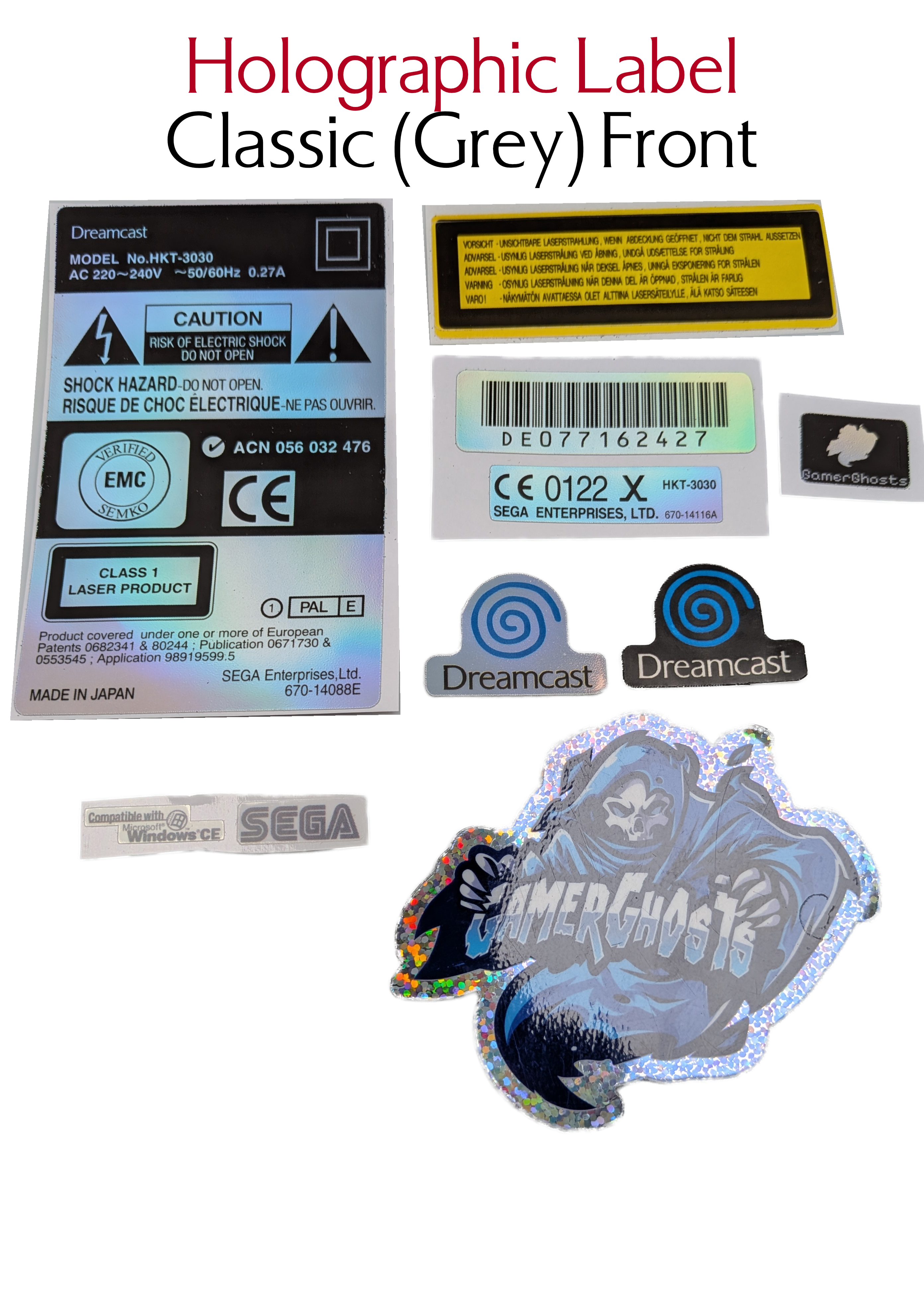Sega Dreamcast PAL Replacement Console Labels / Decals