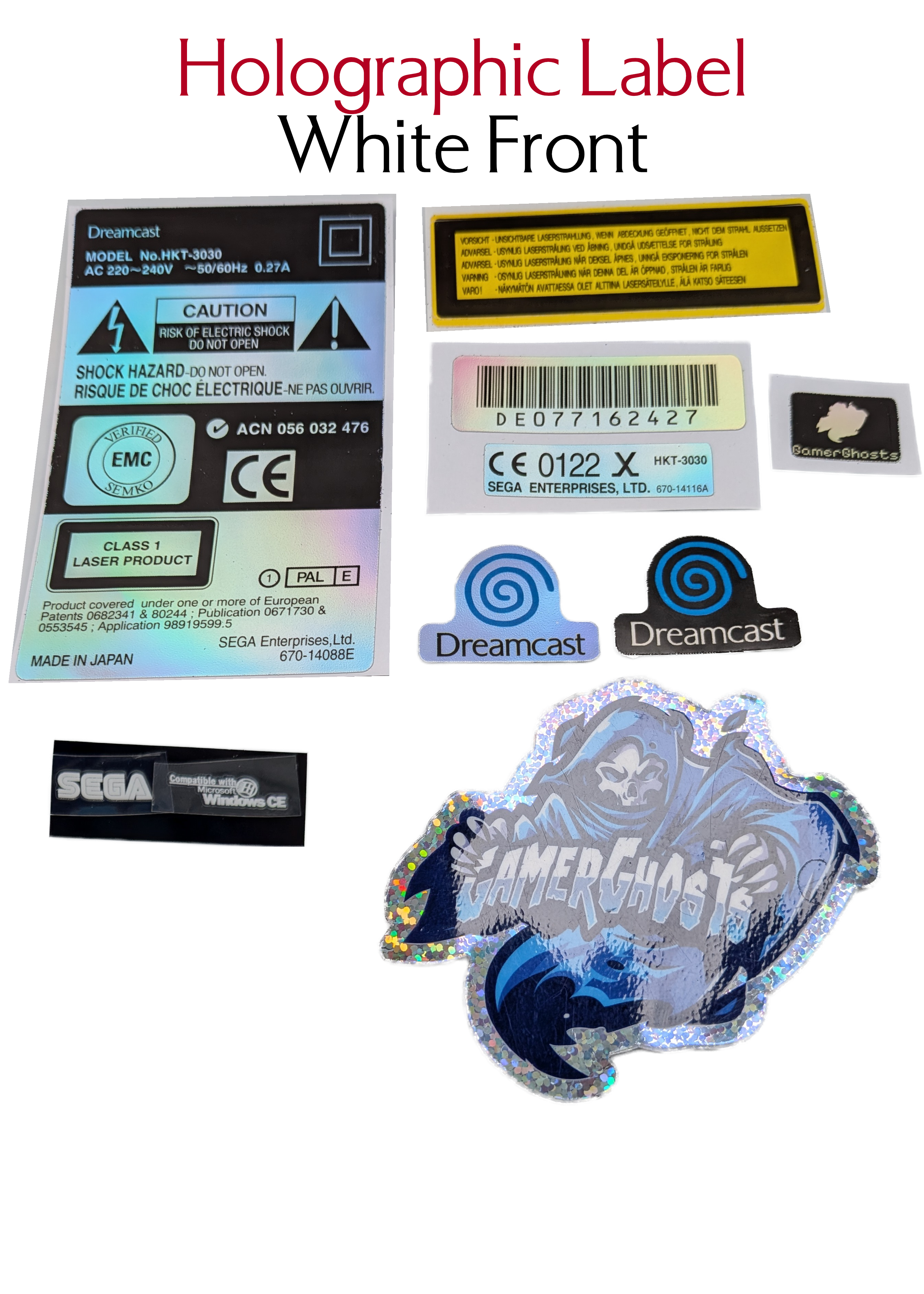 Sega Dreamcast PAL Replacement Console Labels / Decals
