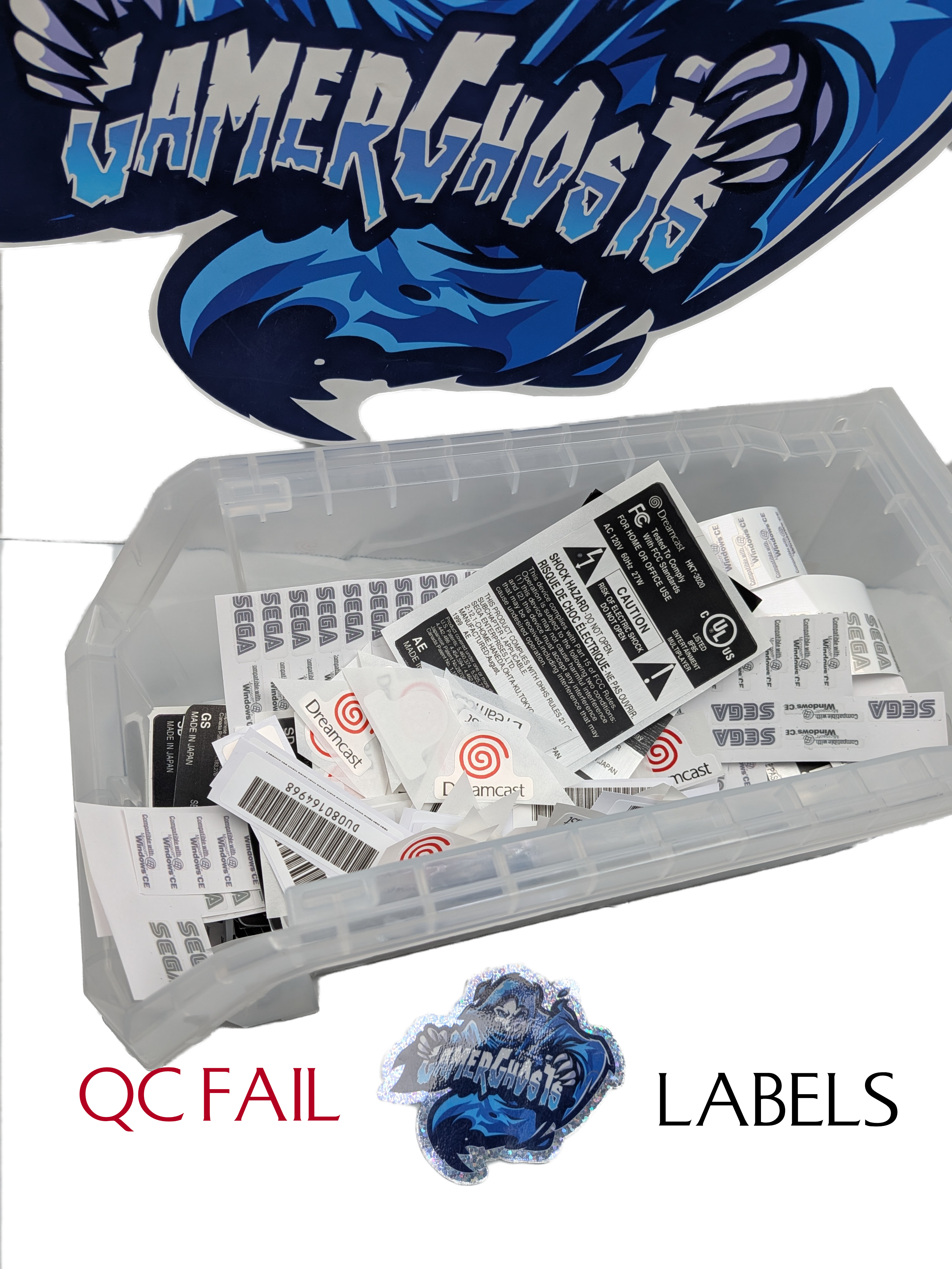 Sega Dreamcast QC FAIL / FLAWED Labels / Label Set