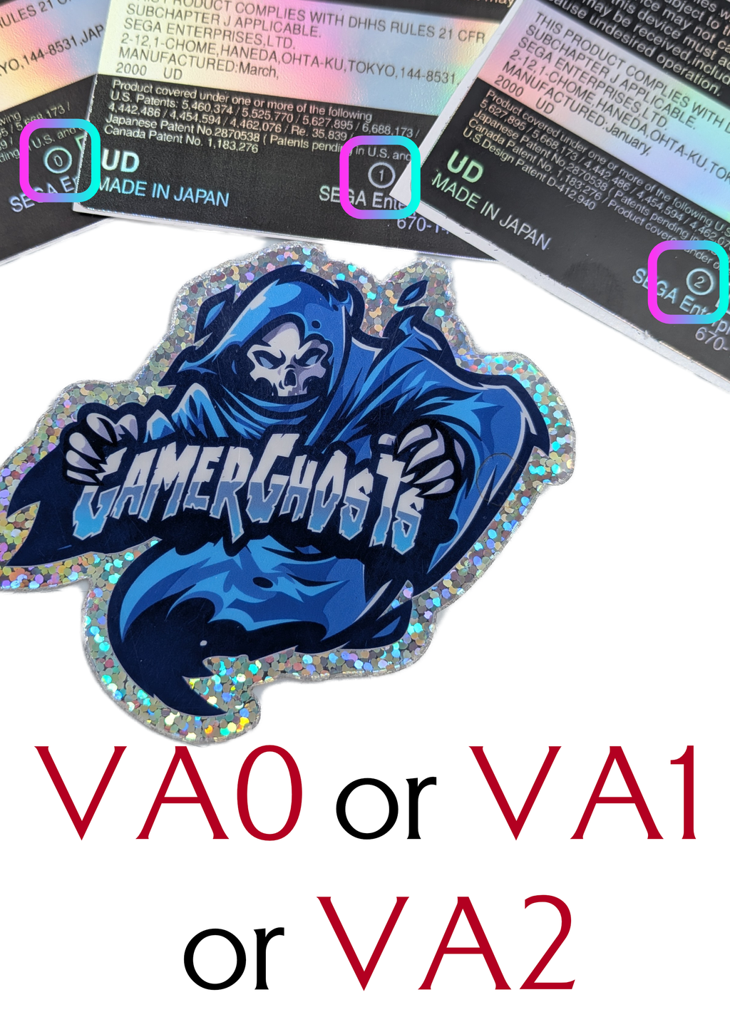 Sega Dreamcast Replacement Labels / Label Set - USA - VA0 VA1 VA2