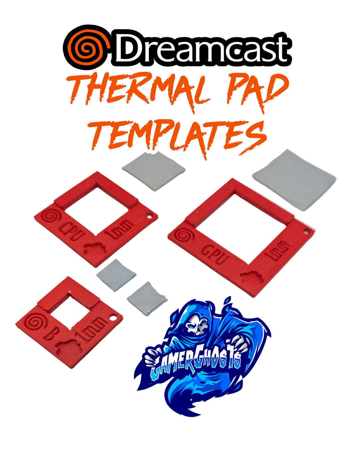 Sega Dreamcast Thermal Pad Cutout Templates / Guides