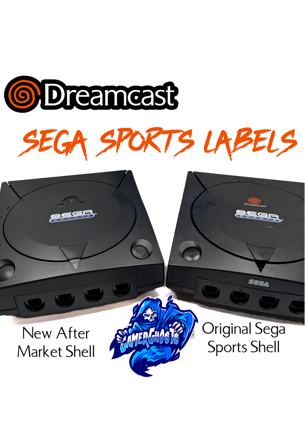 Sega Sports Dreamcast Console and Controller Labels / Decals