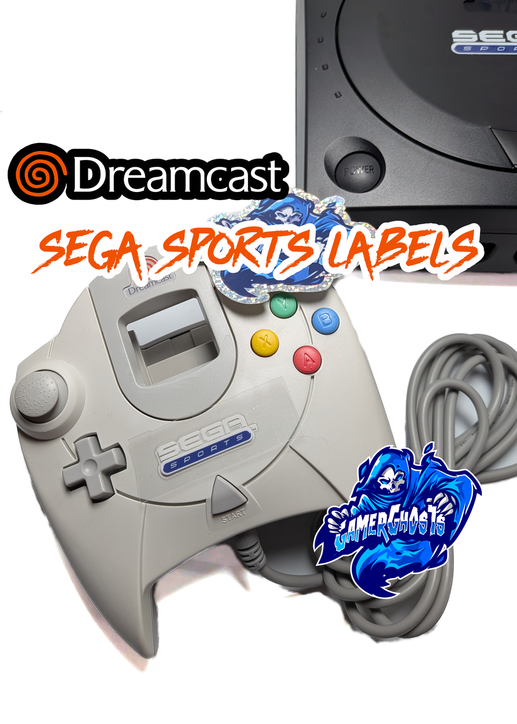 Sega Sports Dreamcast Console and Controller Labels / Decals