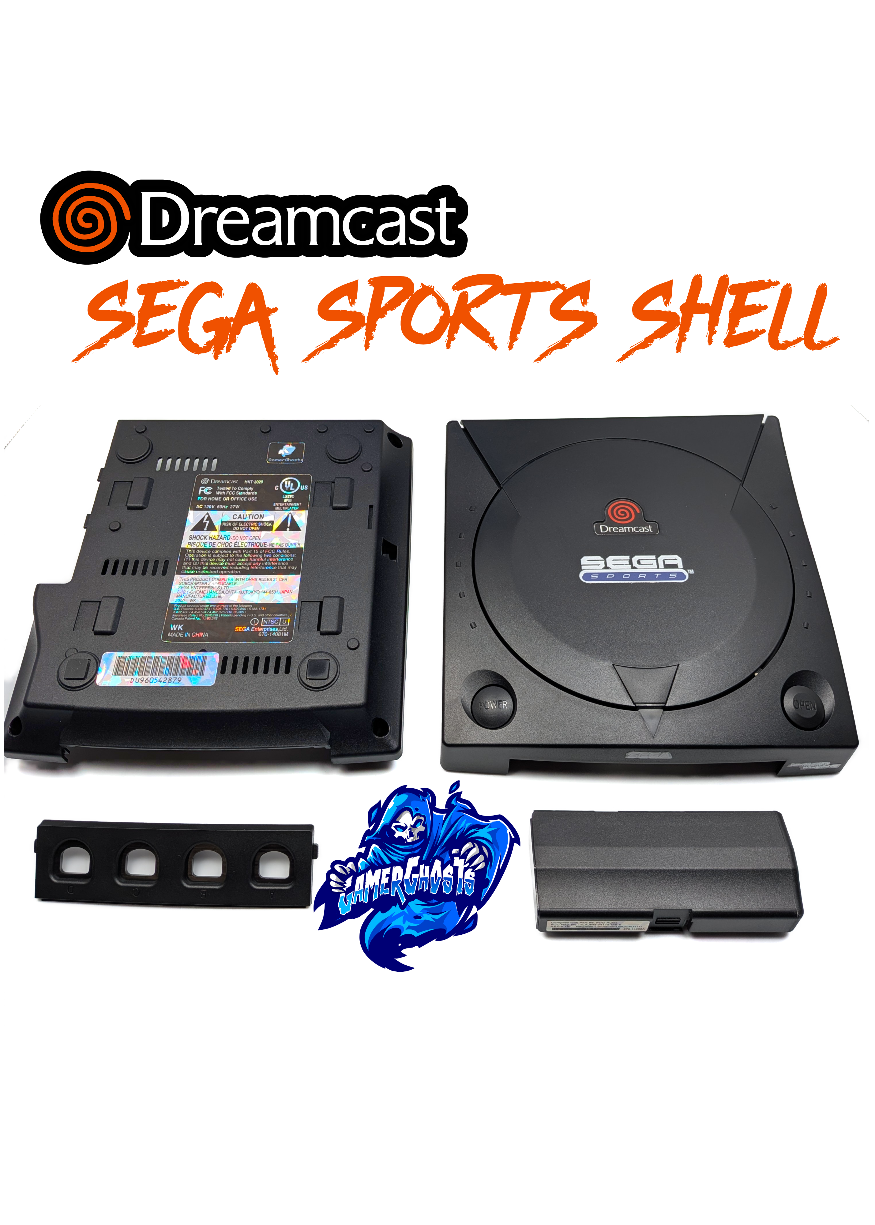 Sega Sports Dreamcast Shell - New Replacement with all Labels
