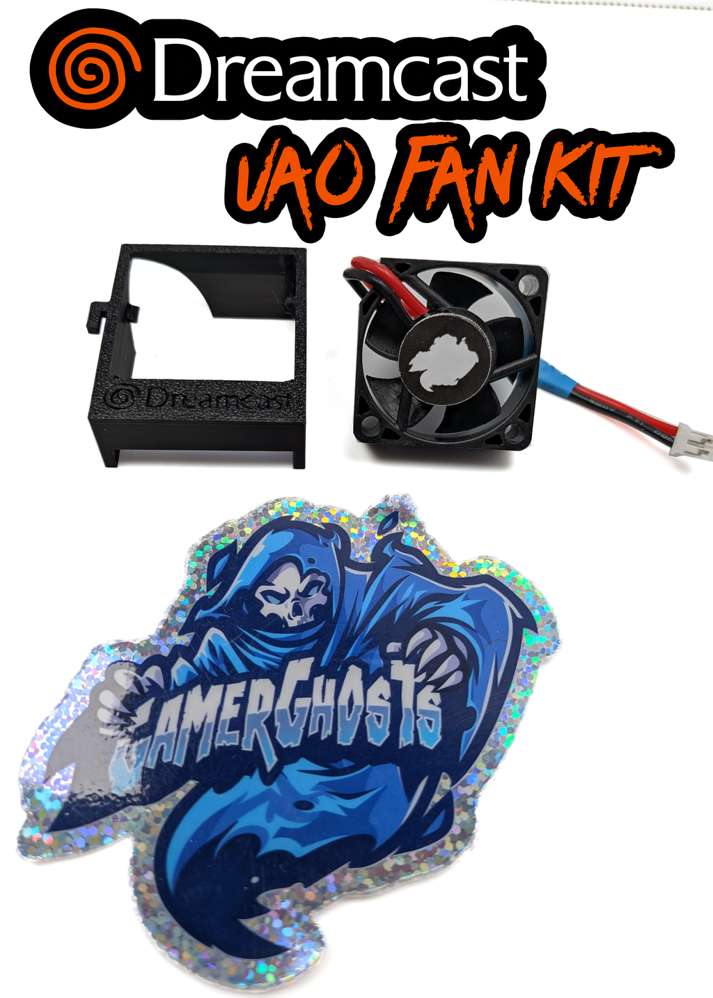 Sega Dreamcast VA0 New Replacement Fan and Mount - High Flow and Quiet