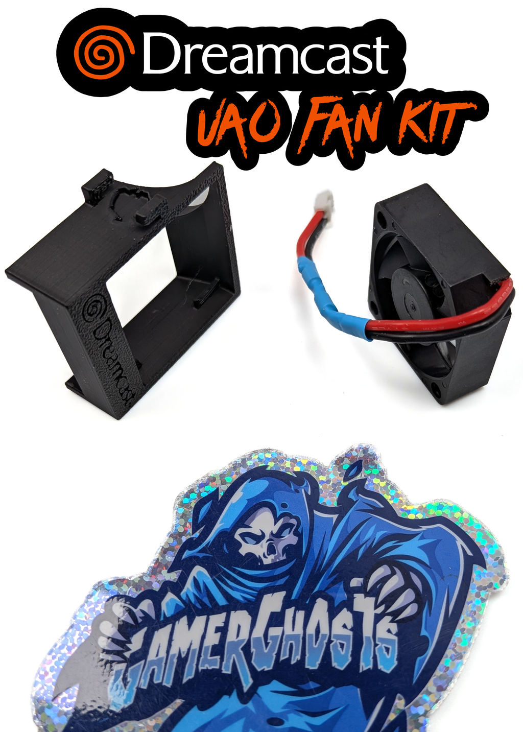 Sega Dreamcast VA0 New Replacement Fan and Mount - High Flow and Quiet