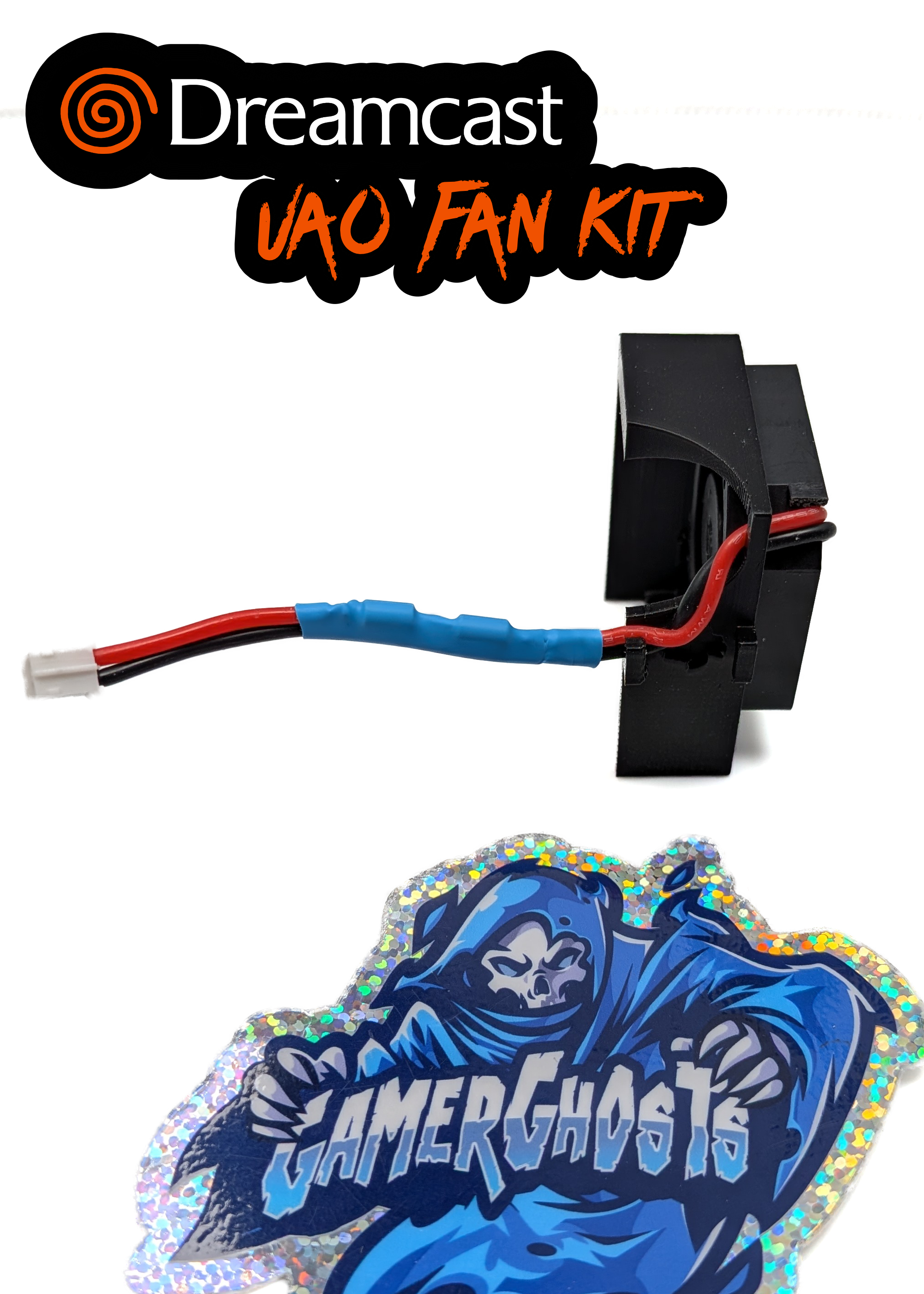 Sega Dreamcast VA0 New Replacement Fan and Mount - High Flow and Quiet