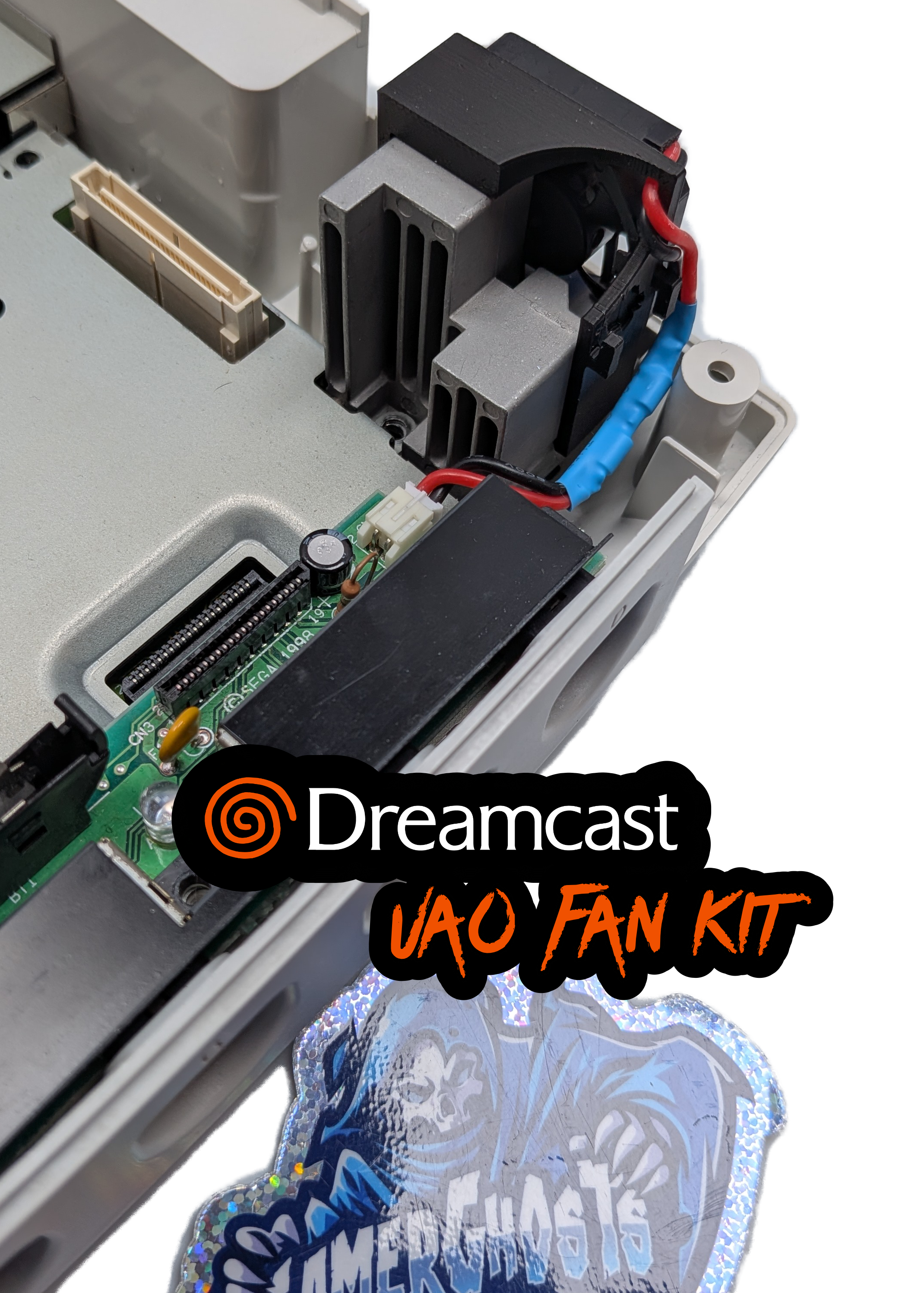 Sega Dreamcast VA0 New Replacement Fan and Mount - High Flow and Quiet