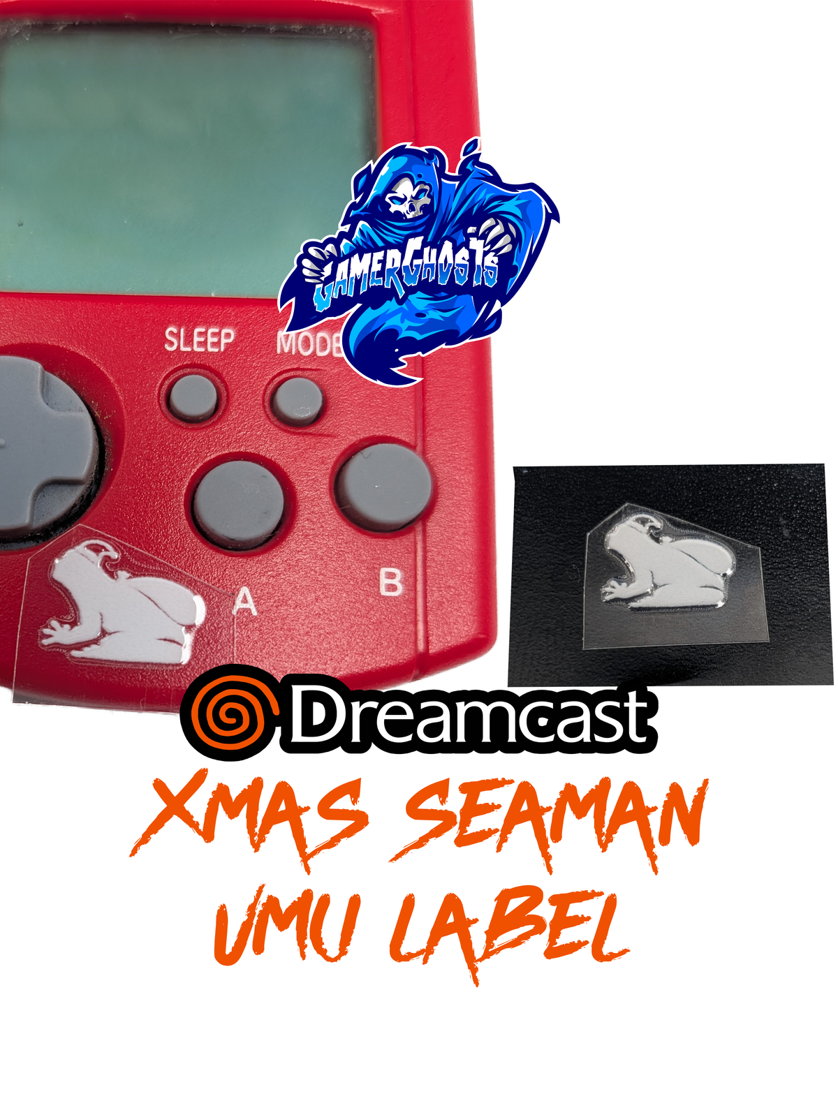 Sega Dreamcast Xmas Seaman VMU Label / Decal / Sticker