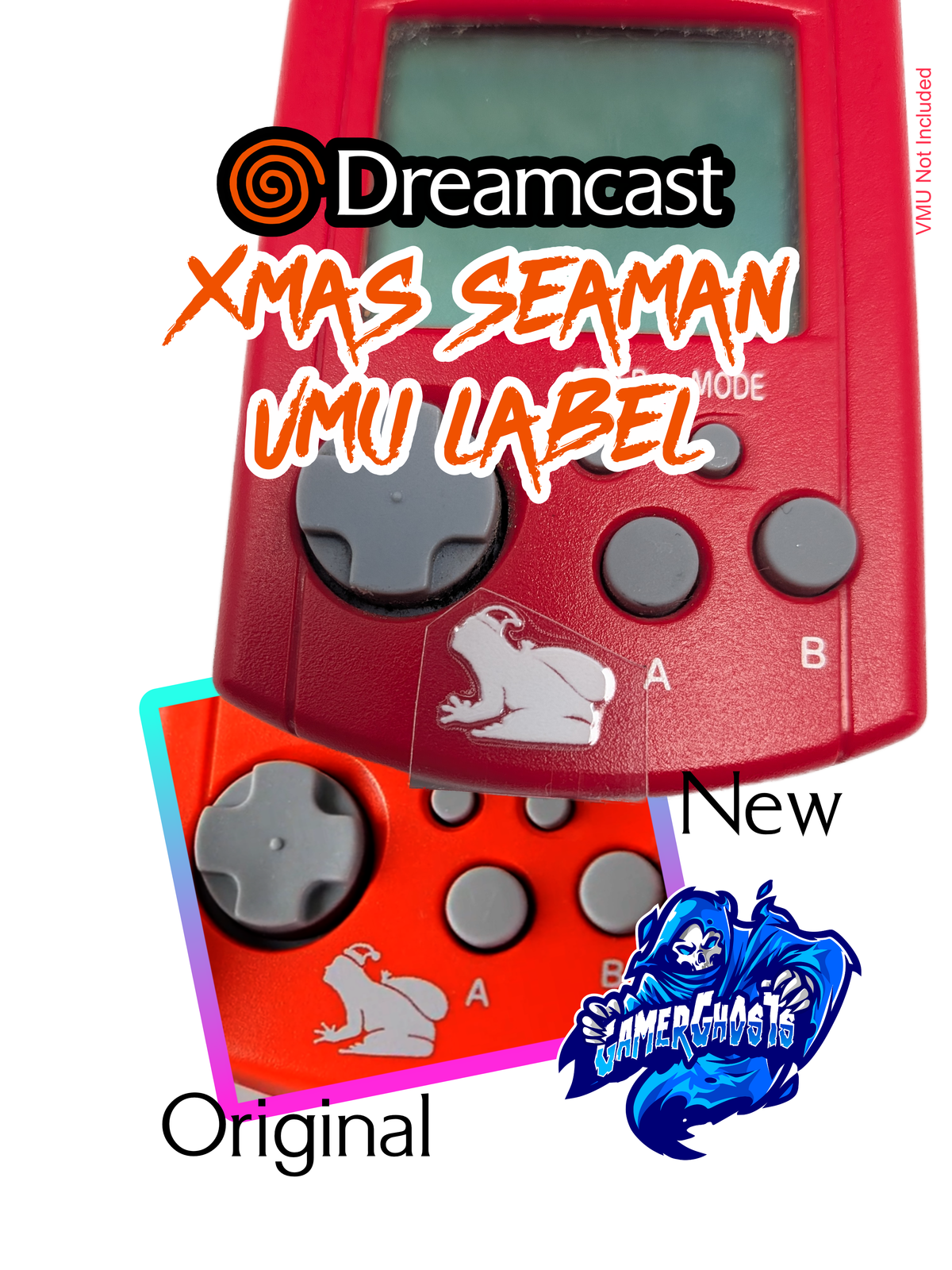 Sega Dreamcast Xmas Seaman VMU Label / Decal / Sticker