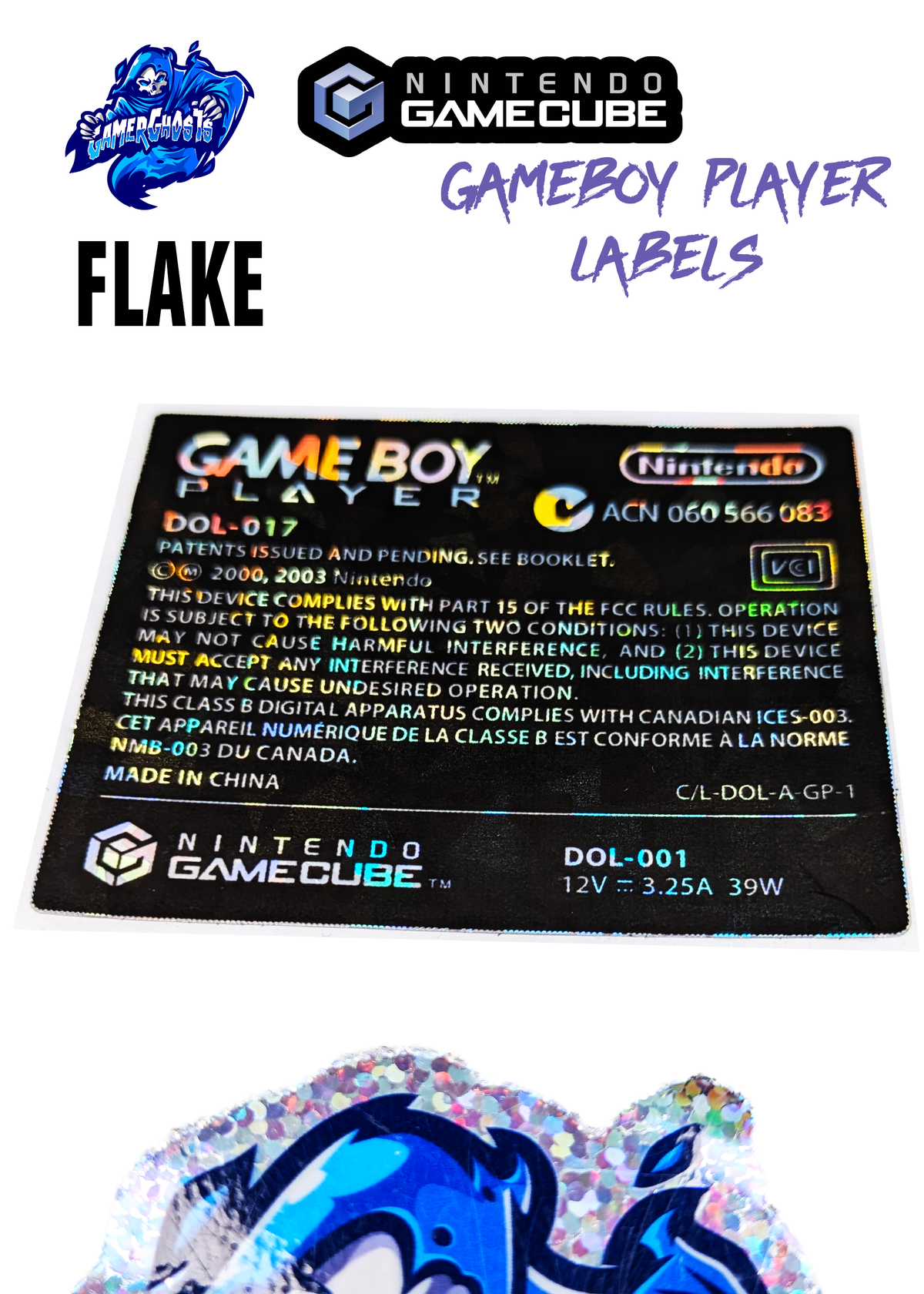 Nintendo GameCube Gameboy Player Label / Decal / Sticker