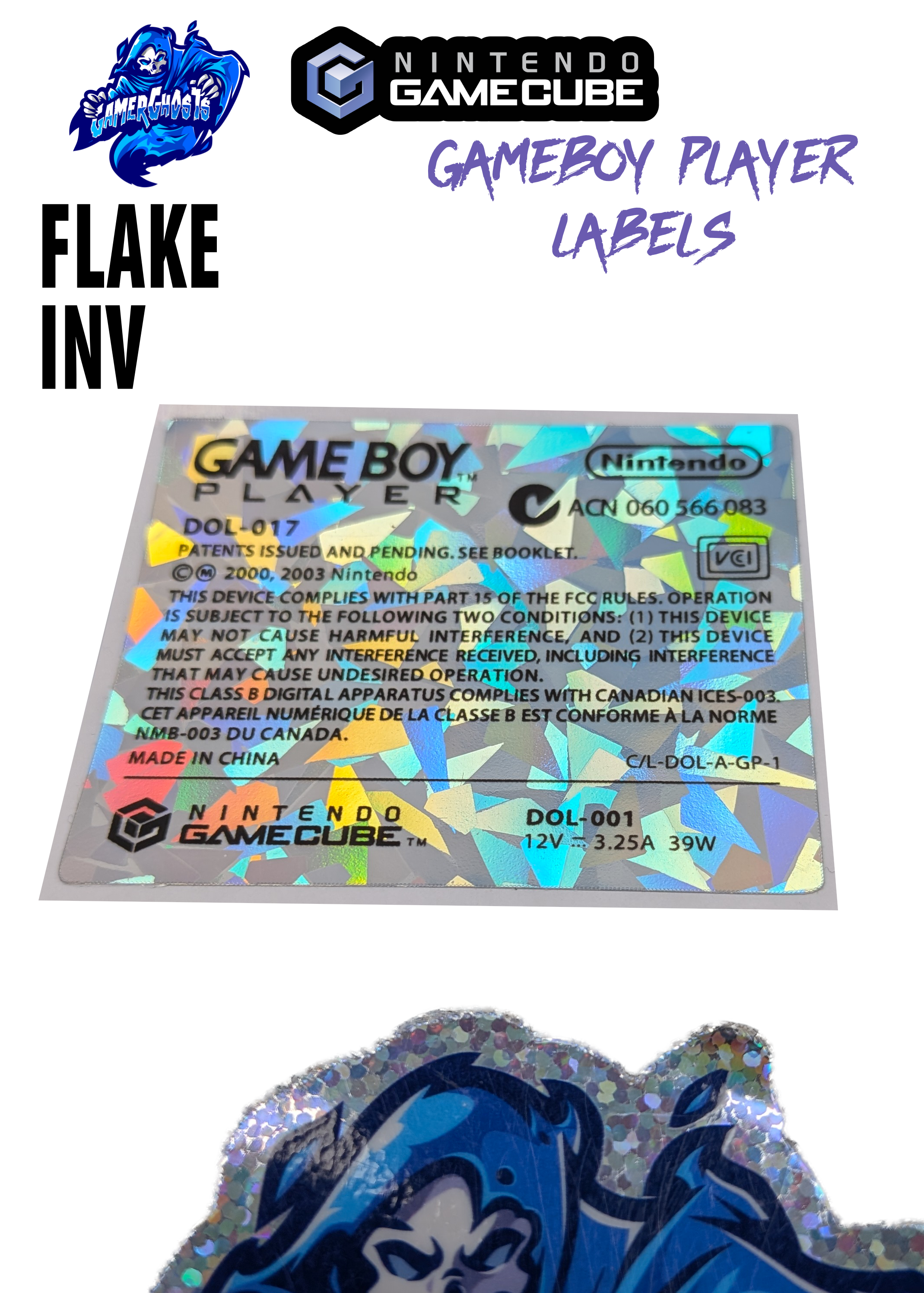 Nintendo GameCube Gameboy Player Label / Decal / Sticker