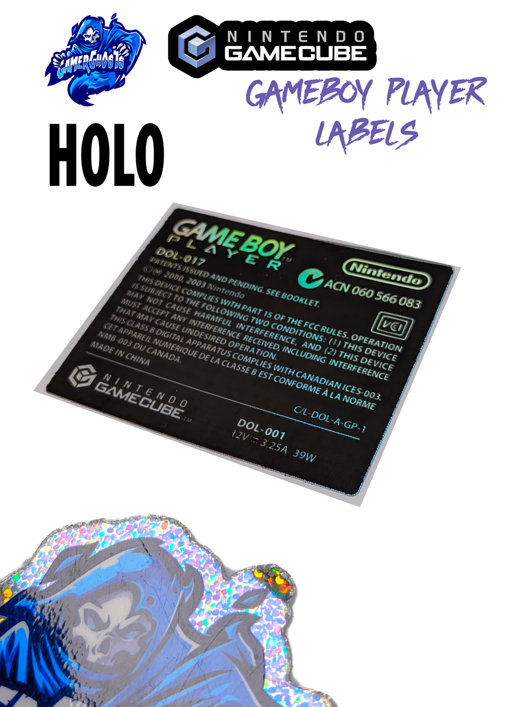 Nintendo GameCube Gameboy Player Label / Decal / Sticker