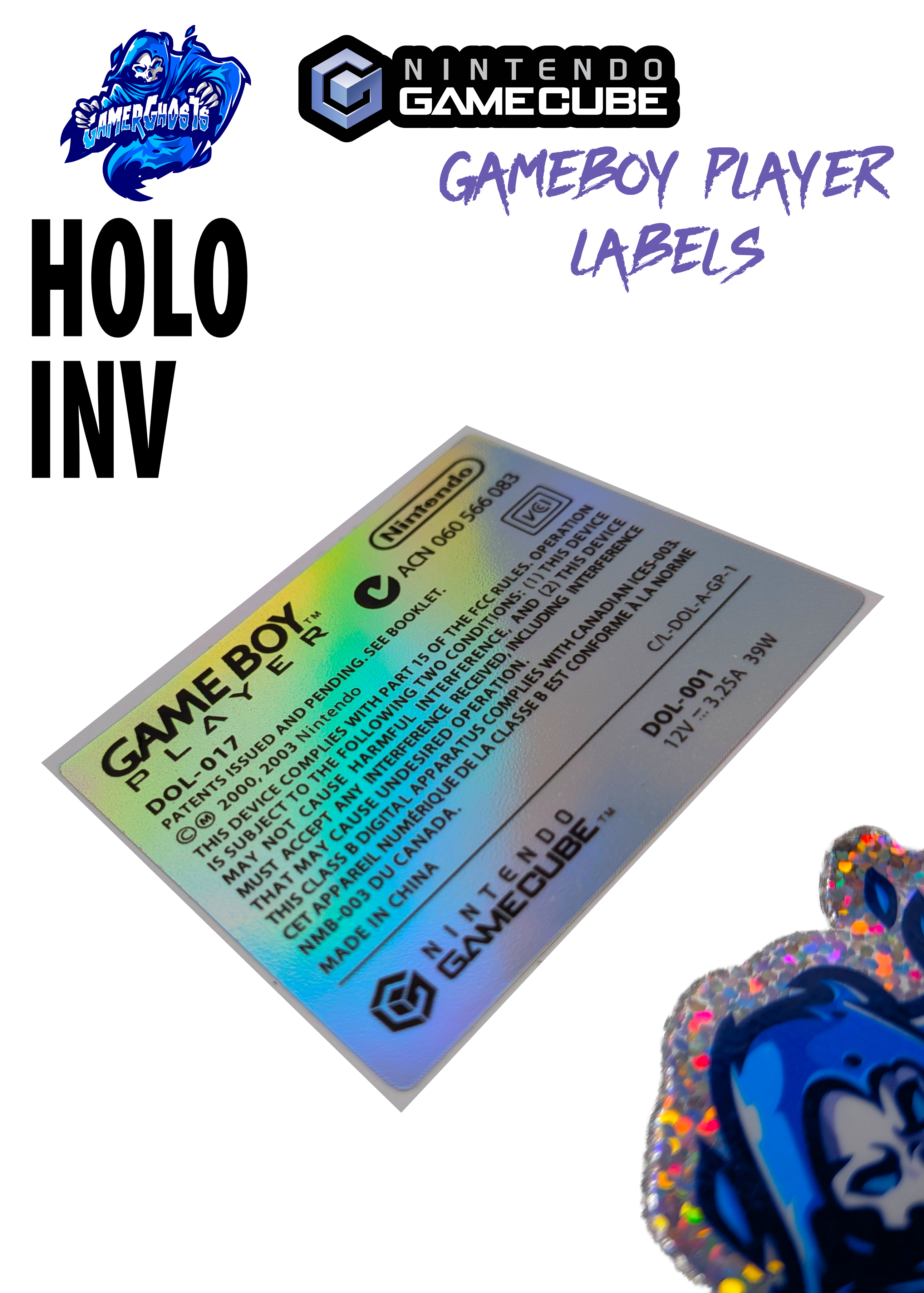 Nintendo GameCube Gameboy Player Label / Decal / Sticker