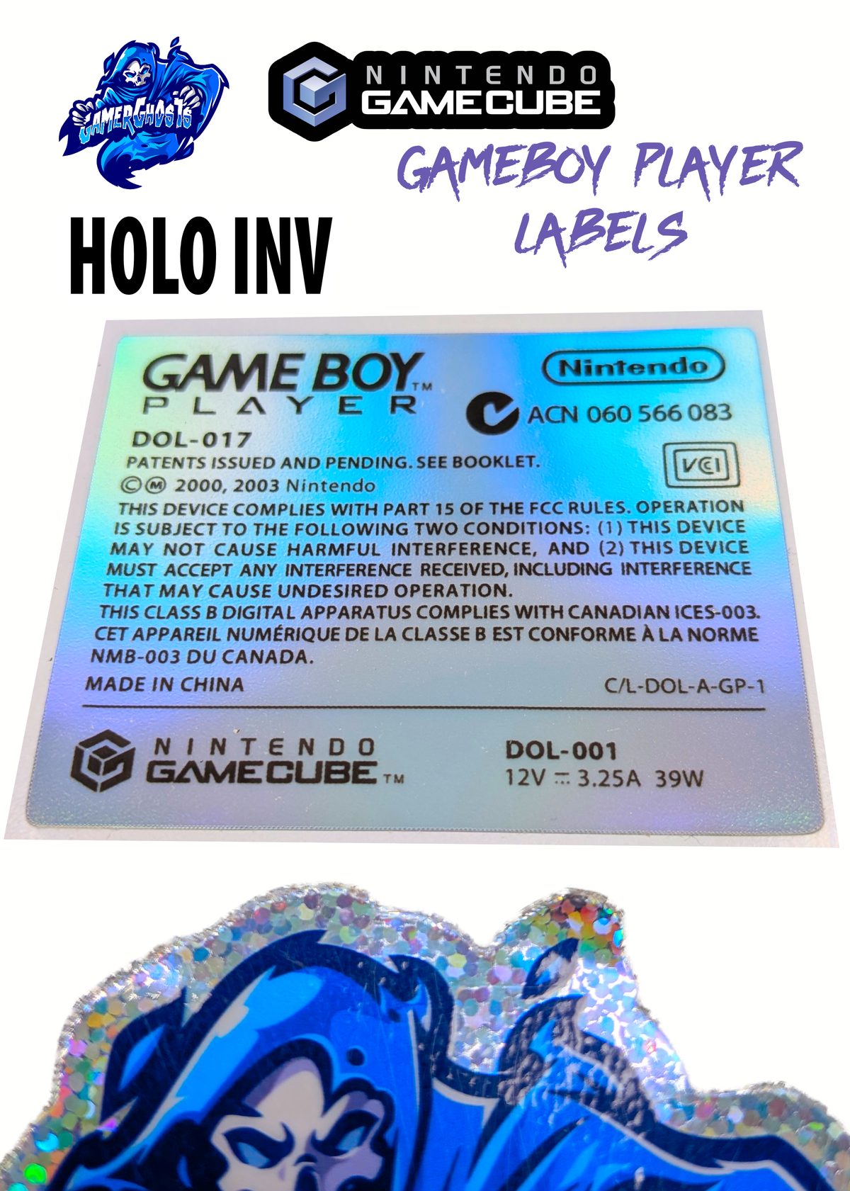 Nintendo GameCube Gameboy Player Label / Decal / Sticker