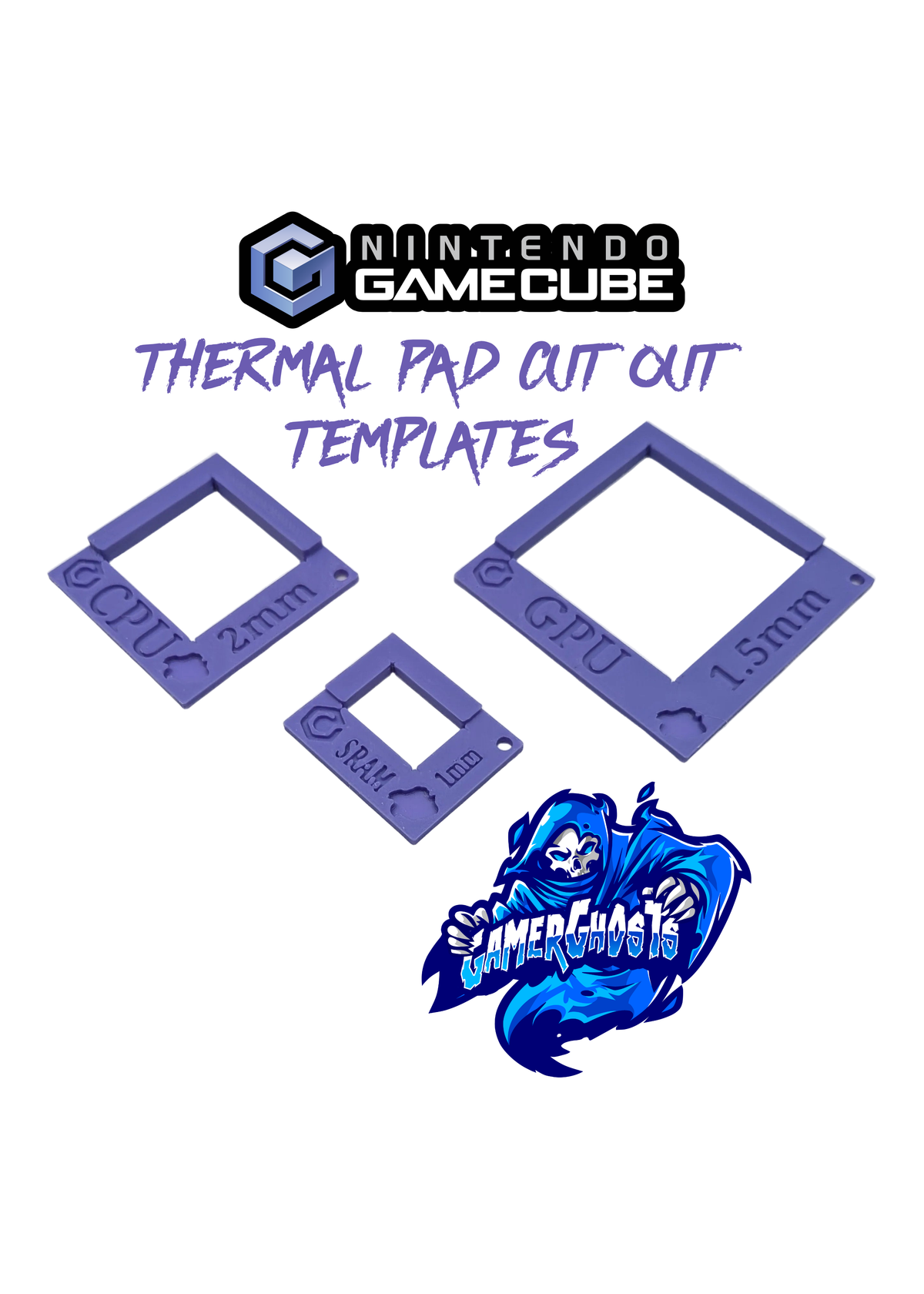 Nintendo GameCube Thermal Pad Cutout Templates / Guides