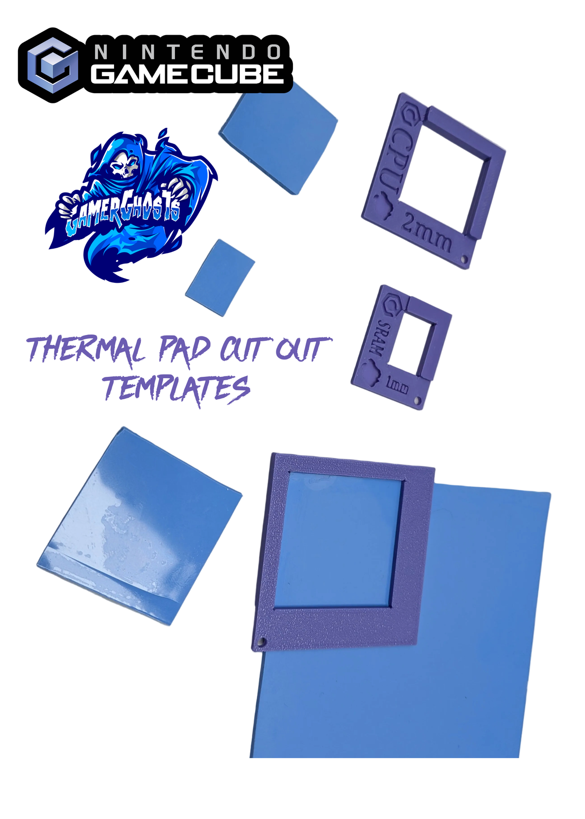 Nintendo GameCube Thermal Pad Cutout Templates / Guides