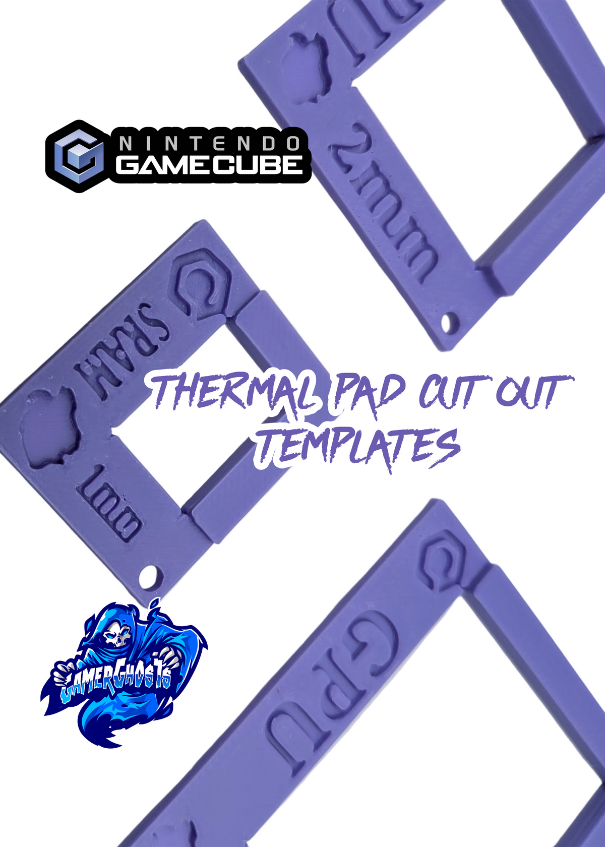 Nintendo GameCube Thermal Pad Cutout Templates / Guides