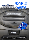 Sega Genesis Model 2 Front Labels / Decals / Stickers - White