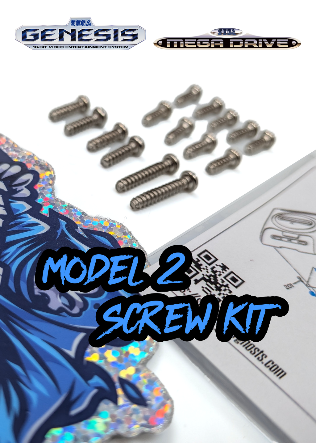 Sega Genesis / Mega Drive Model 2 Screw Kit / Screws Set - New Replacement
