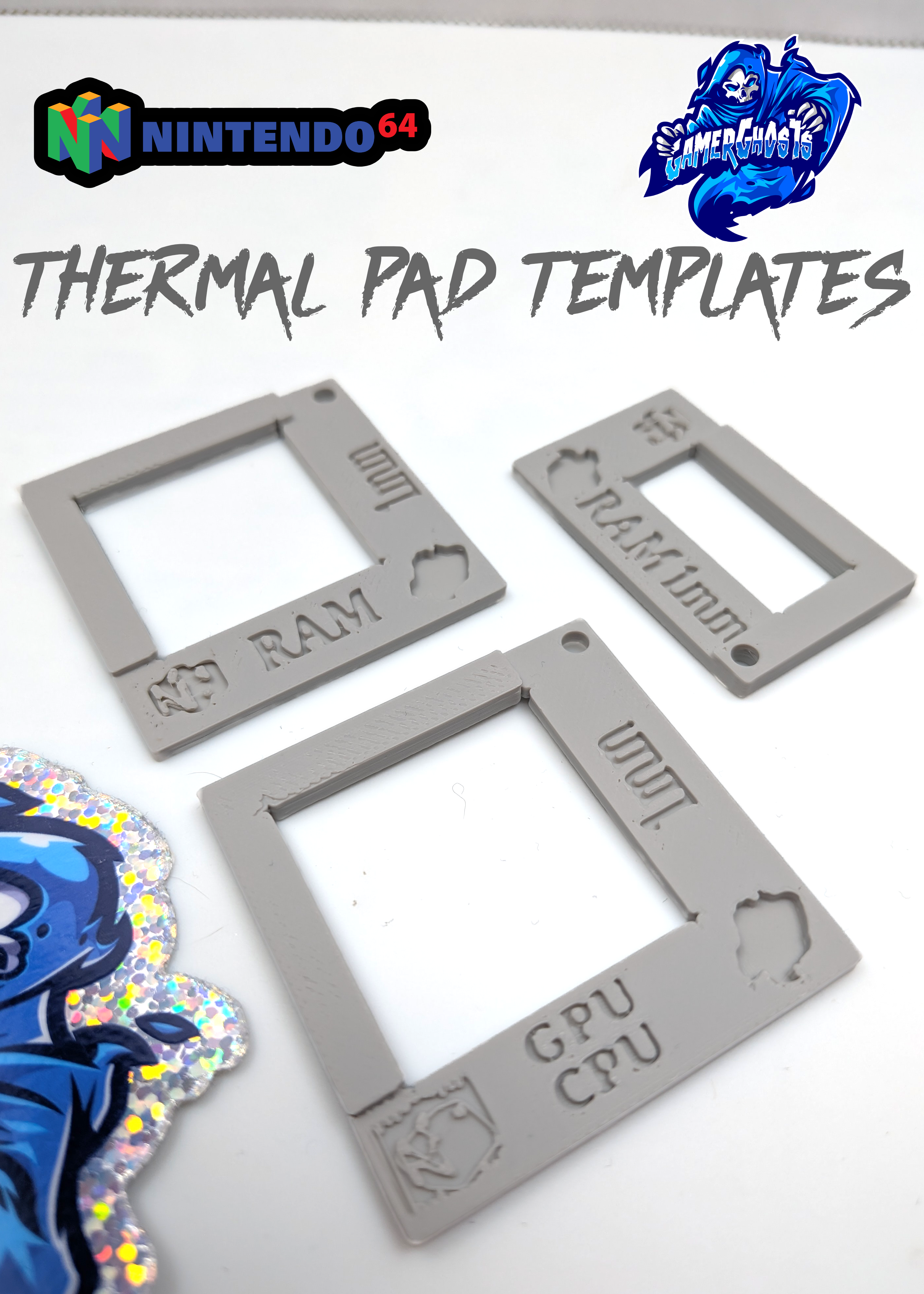 N64 / Nintendo 64 Thermal Pad Cutout Templates / Guides
