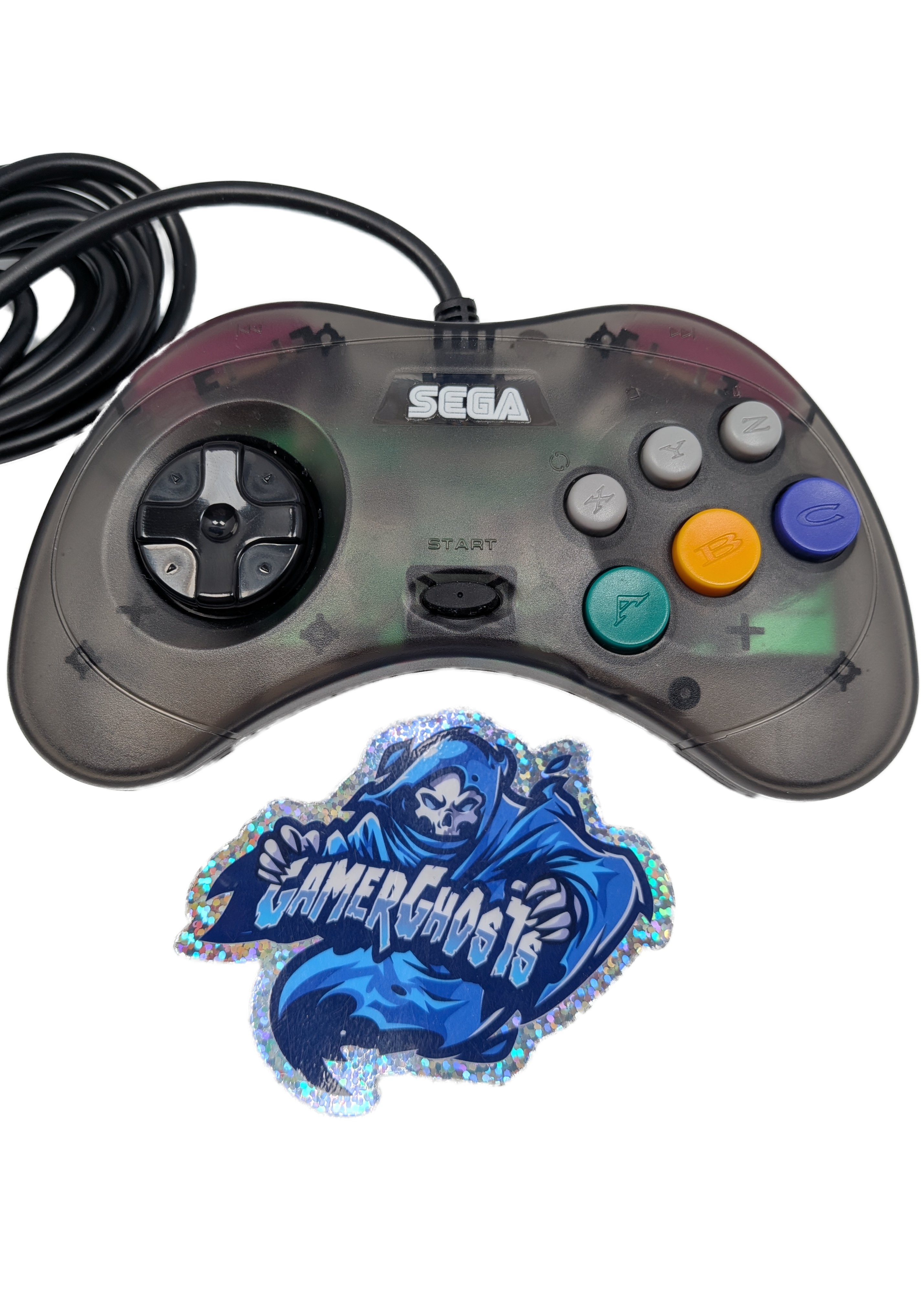 Sega Saturn Controller - Transparent Black - Cool Pad - Third Party
