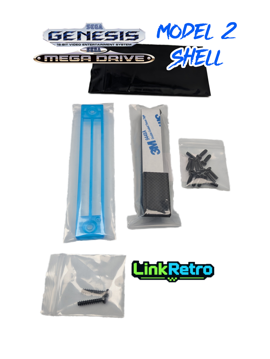 LinkRetro Sega Genesis / Mega Drive 2 Replacement Shell